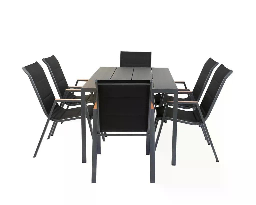 Greemotion Gartenlounge-Set Merida mit Tisch und Stapelstühlen, (7-tlg)