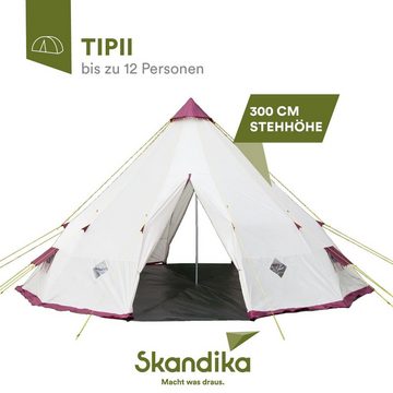 Skandika Tipi-Zelt Tipii 300 Campingzelt, Campingzelt für bis zu 12 Personen