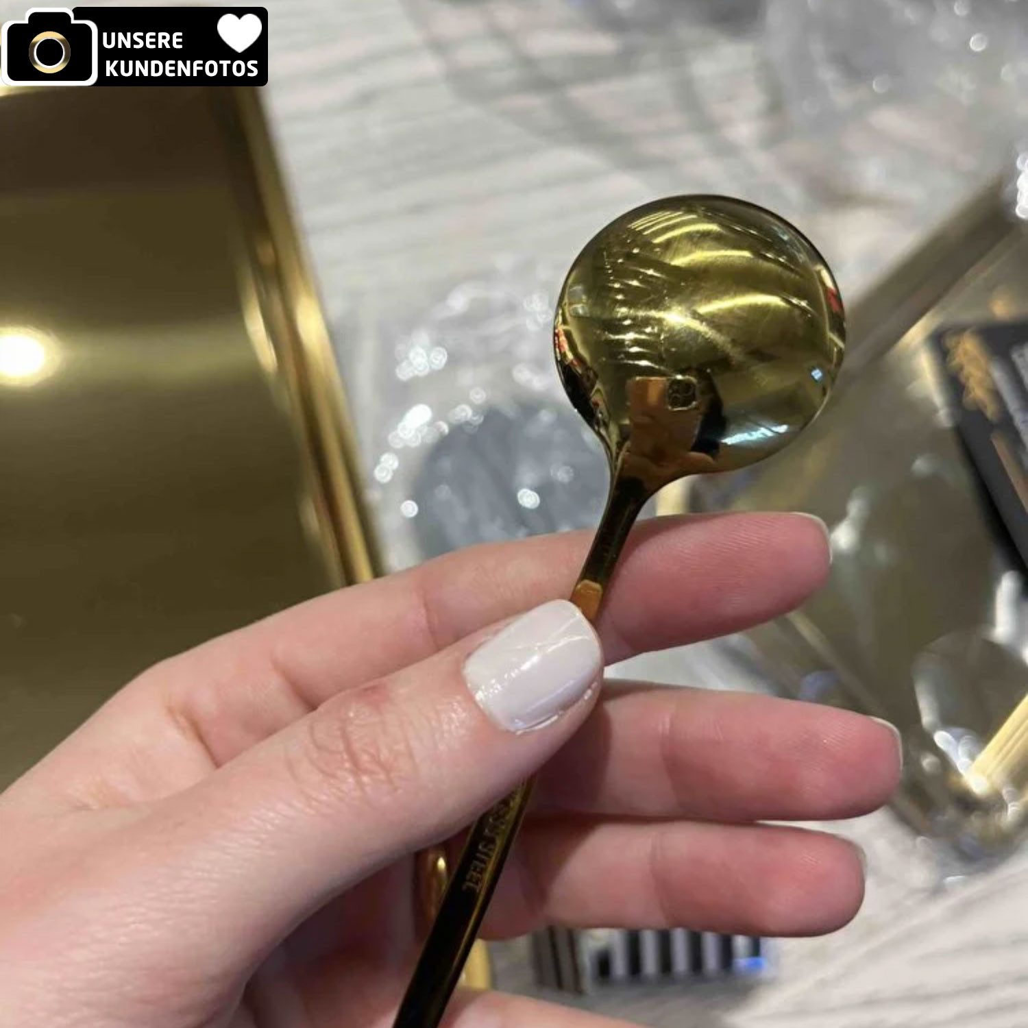 Jungengel Teelöffel Luxus Gold 6-Teilig Titanbeschichtet Kleine-Löffel 13cm Hitzebeständig (6 Stück), Hitzebeständig, Langlebig, TOP Qualität, Modern – Bild 5 von 5