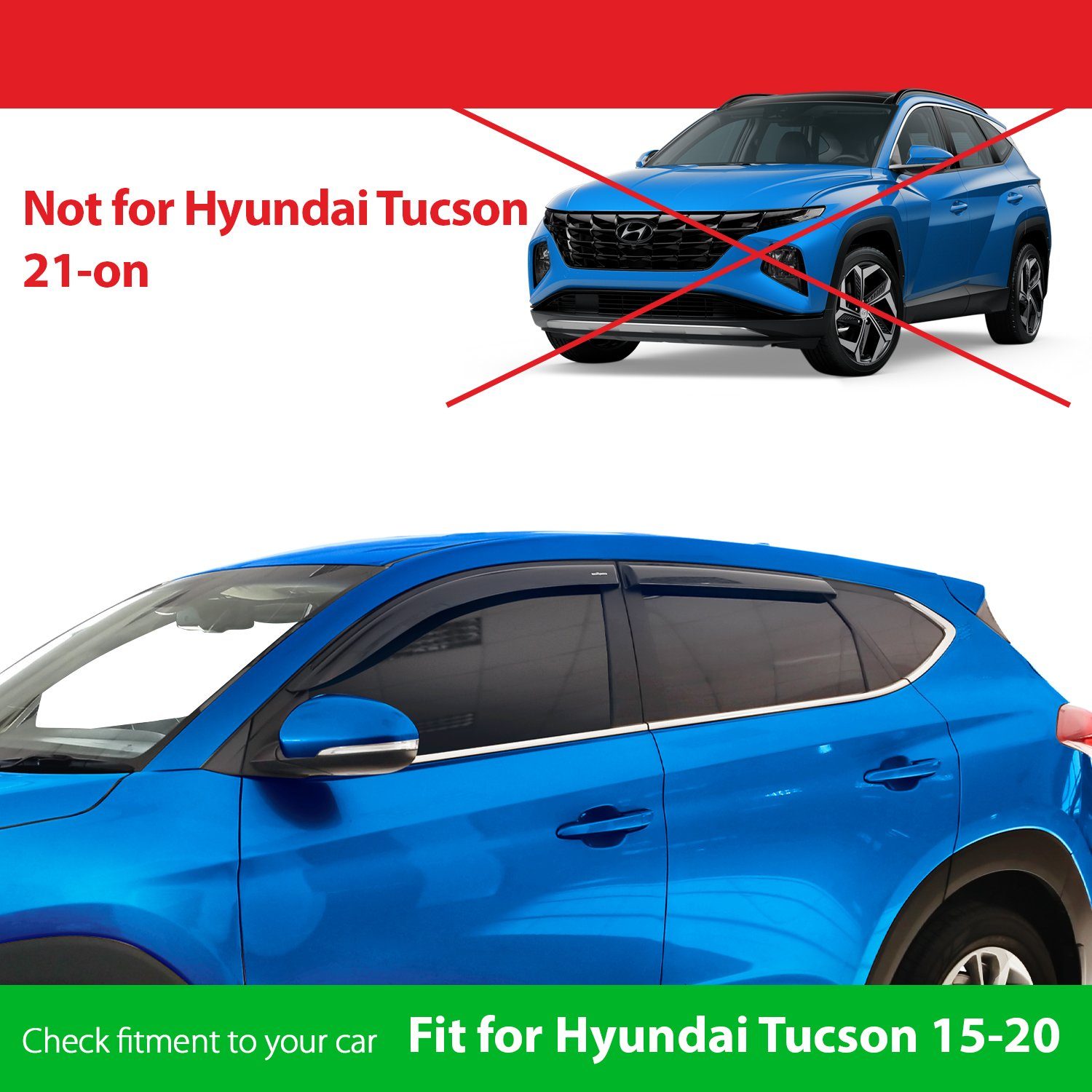 Anklebbare St) 4 Tucson Auto-Fußmatte 2015-2020, (4 Hyundai Stück Goodyear Deflektoren,