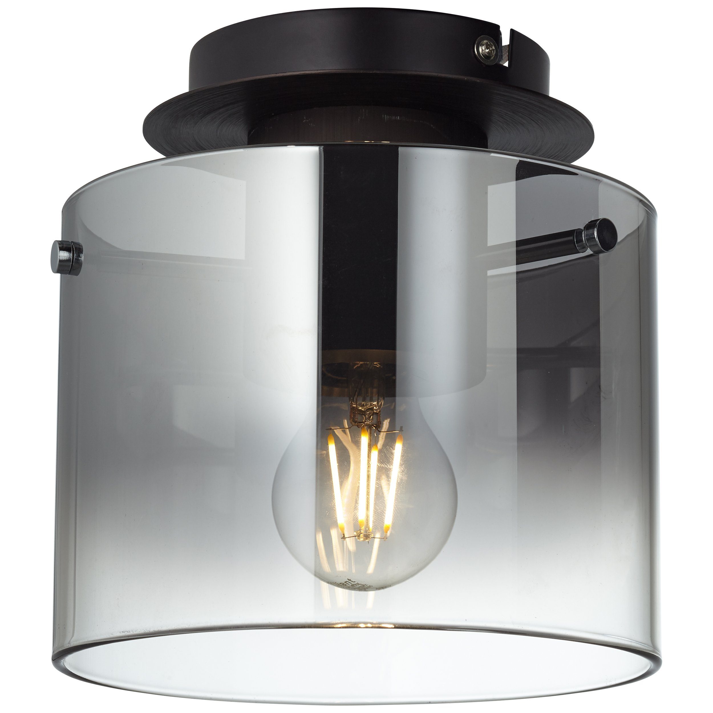 Lightbox Deckenleuchte, Ø 22 Höhe, 60 max. Deckenlampe, E27, Glas/Metall 20 ohne cm Leuchtmittel, W, cm
