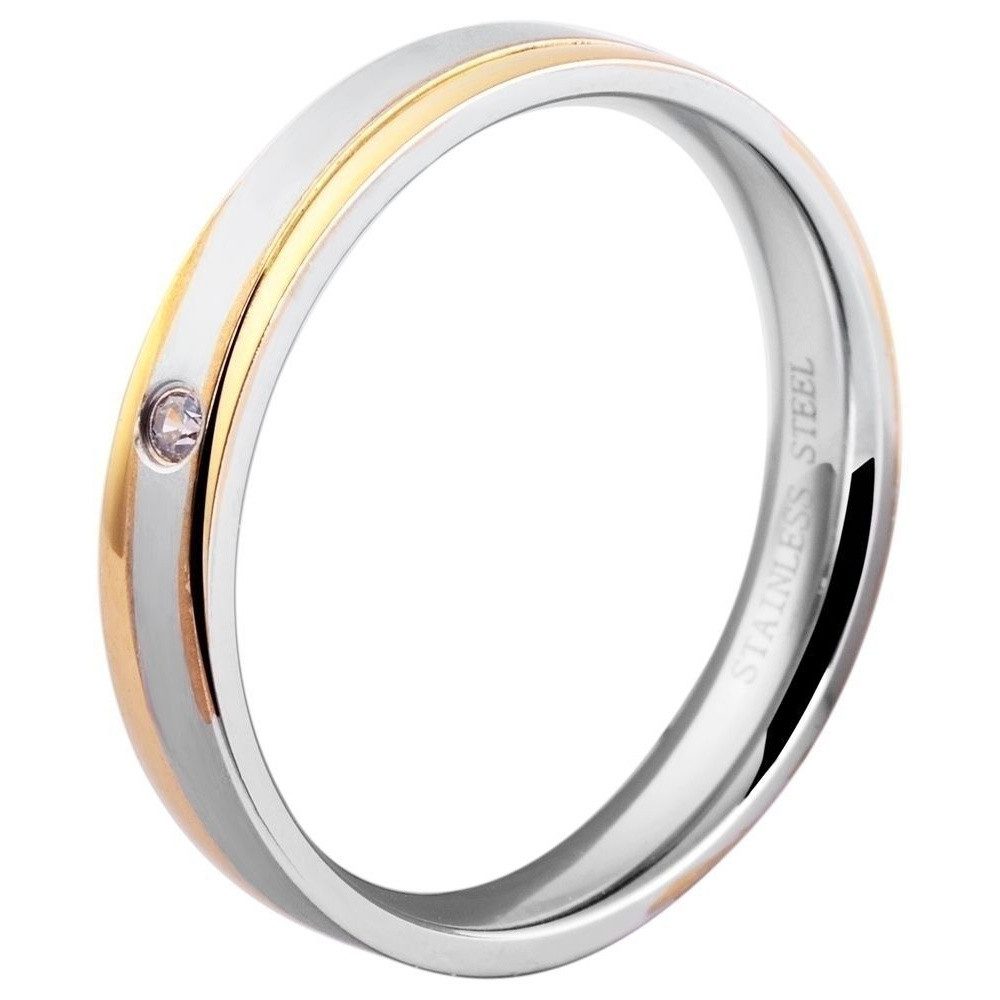 Adelia´s Fingerring Damen Ring aus Edelstahl mit Strass Steinchen