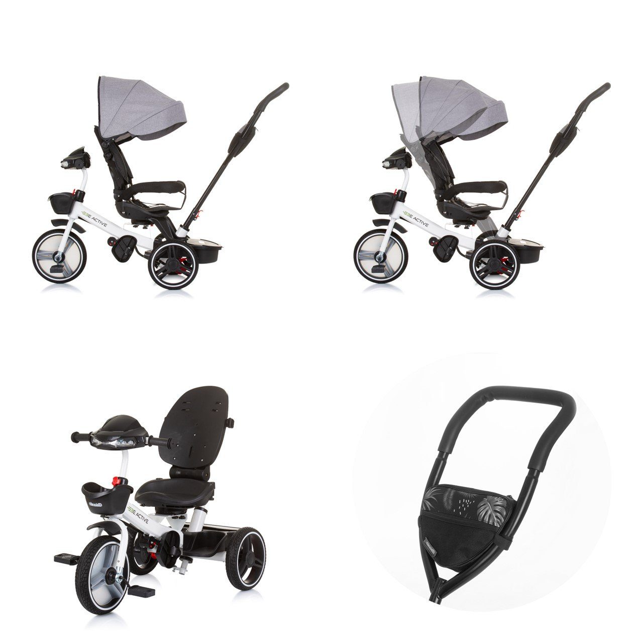 Chipolino Dreirad Tricycle Dreirad Be Active 2in1, Sitz drehbar Musik Licht drehbar