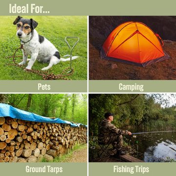 Einfach Zelthering Campingausrüstung für Hunde, 16-Zoll-Hochleistungsspikes, Hundepfähle, (1-St., Geeignet für Outdoor-Campingzubehör für Haustiere (nur Nägel), Feste Leinenpfähle für Hunde, Campingzubehör