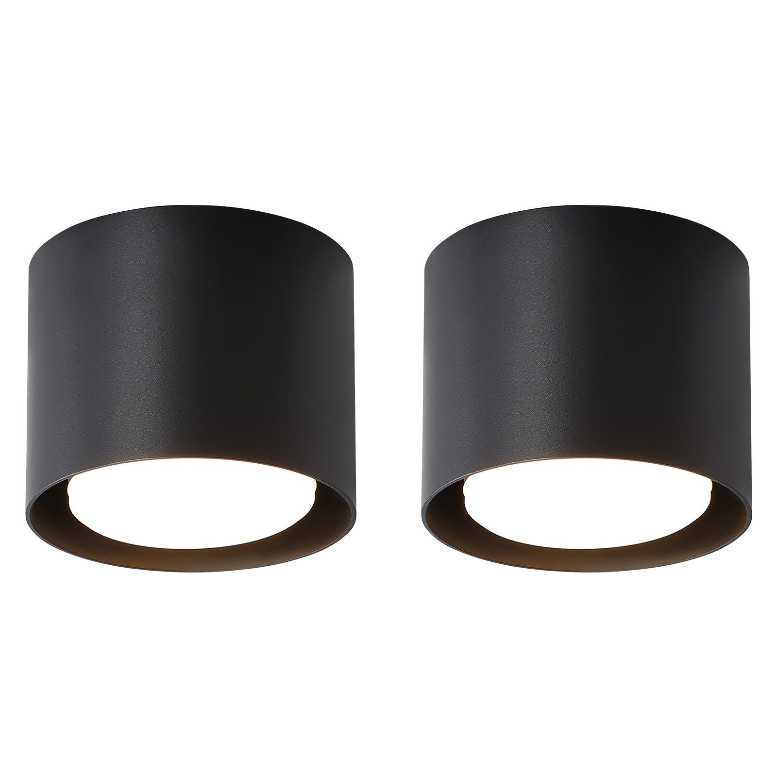 Nettlife LED Deckenspot Aufbaustrahler Rund Schwarz 5W kleine schwenkbar Aluminium GX53, 30° drehbar, LED fest integriert, Warmweiß, GX53 Leuchtmittel für Küche Wohnzimmer Esszimmer Büro Flur