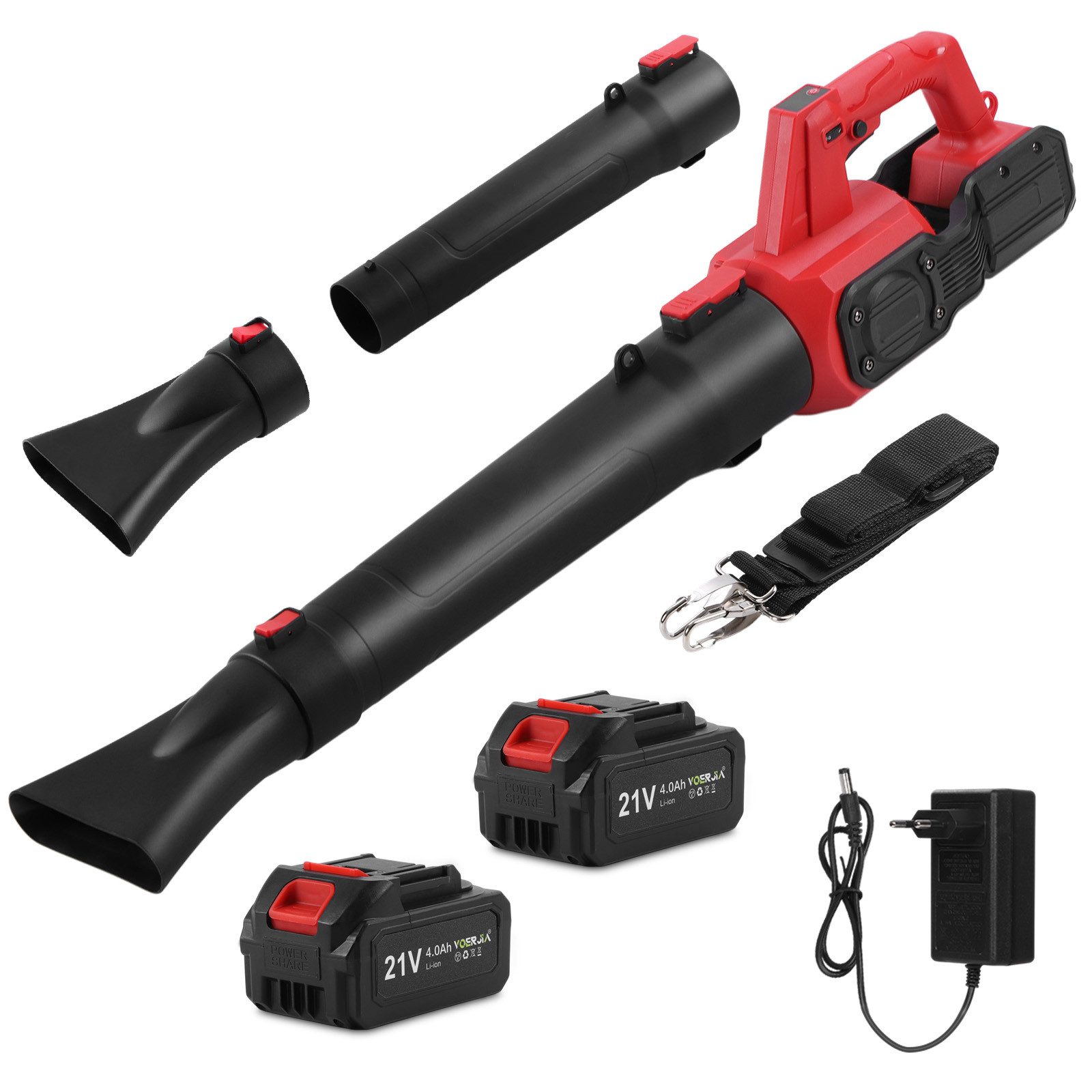 Rosnek Akku-Laubbläser Laubbläser Akku, bürstenlos, für 21V Akku, 456 CFM / 130 MPH, Handgebläse mit 6 Stufen & Digitalanzeige für Garten, Hof & Garage