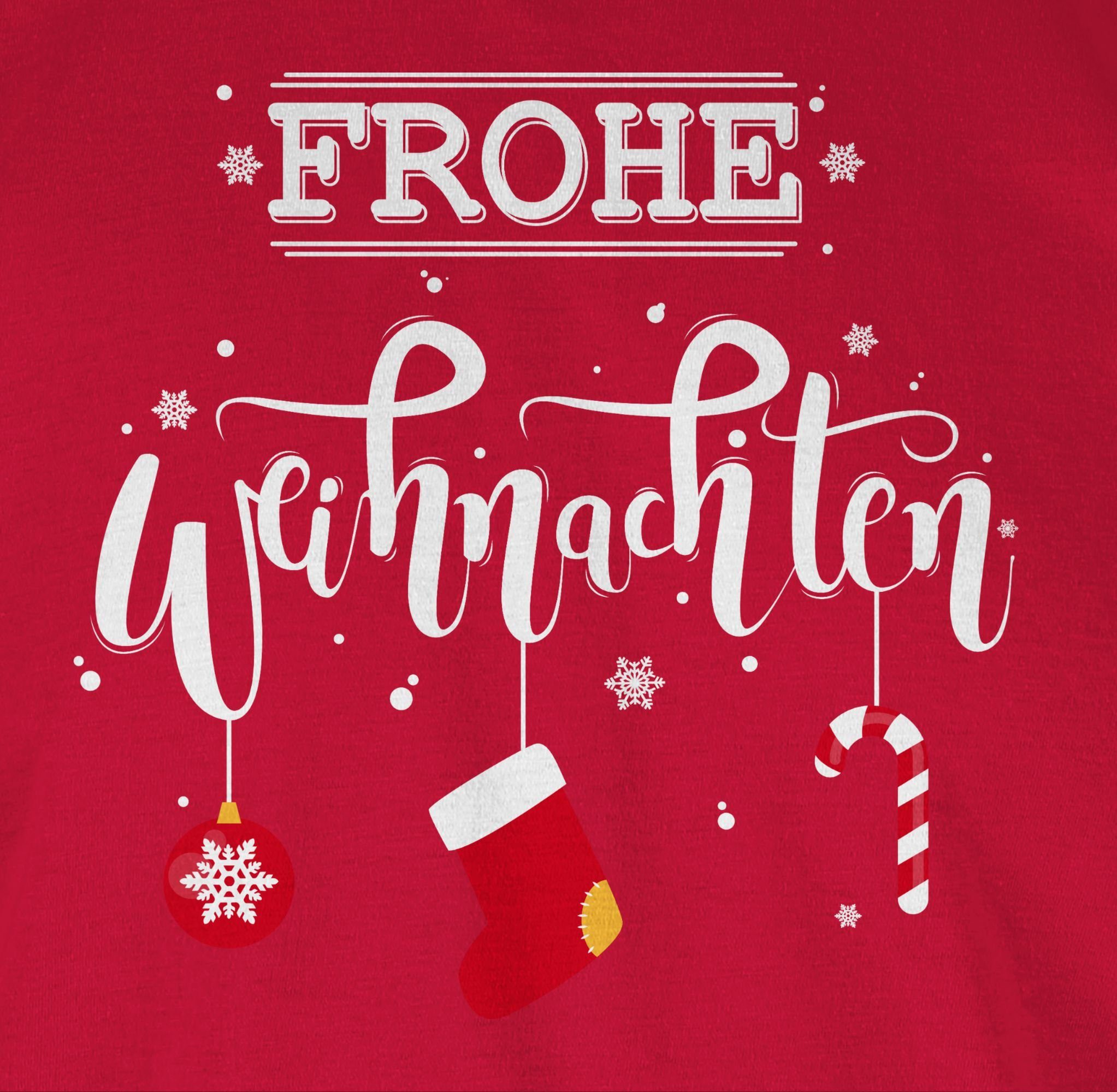 Weihnachten Weihachten Rundhalsshirt Kleidung Shirtracer Frohe Rot 3