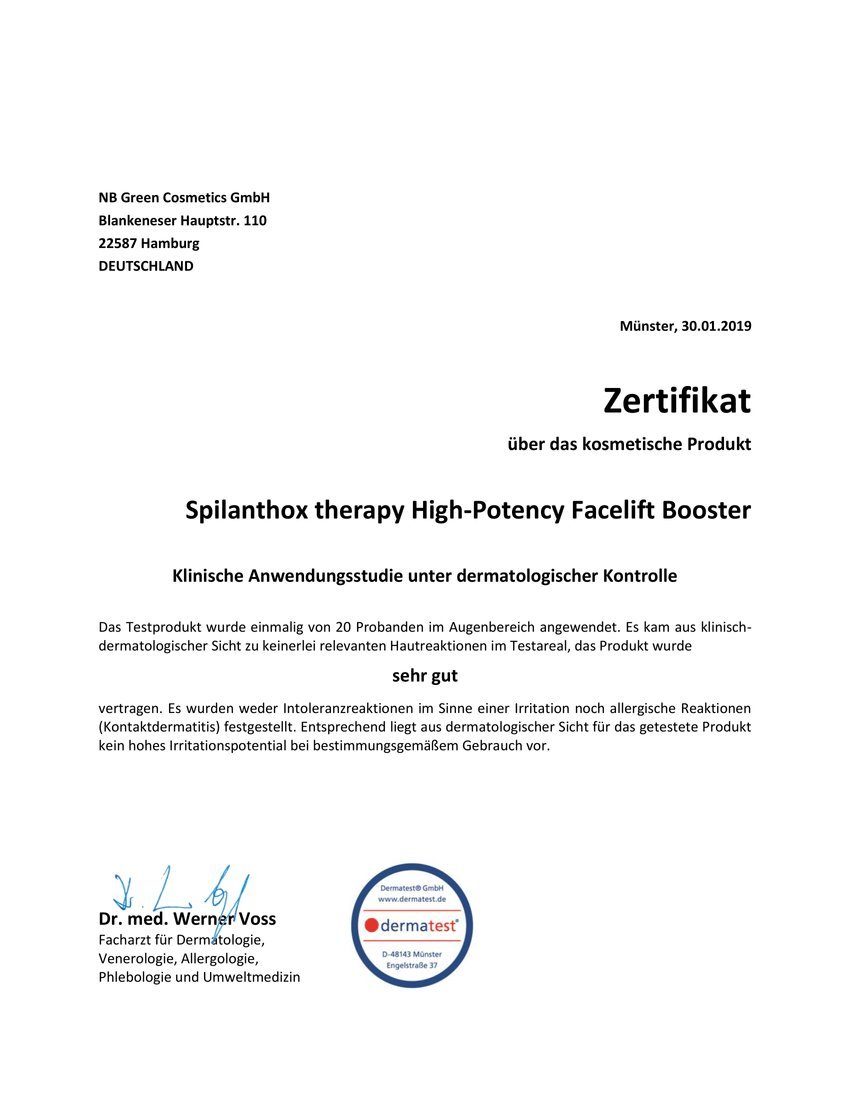 Gesichtspflege Spilanthox Booster therapy Facelift High-Potency