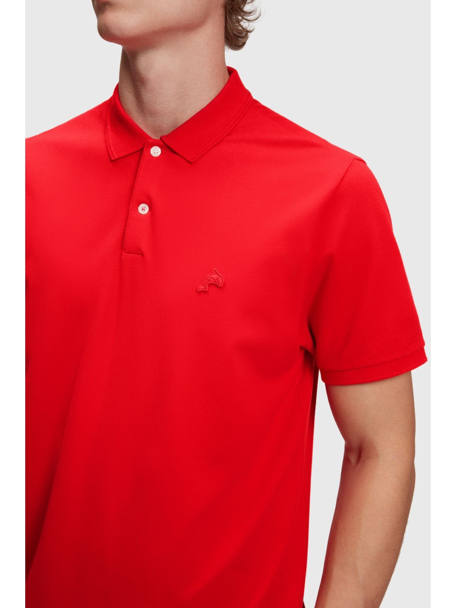 Esprit Poloshirt Klassisches Tennis-Poloshirt mit Dolphin-Batch RED