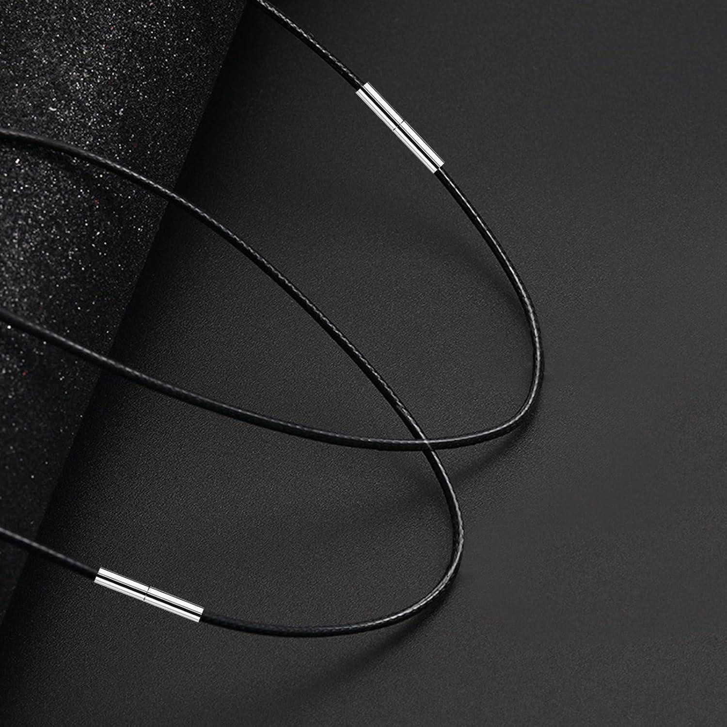 LuxusKollektion Schmuckset Halskette Kunstleder Geflochten Schwarz schwarz-3mm 56.0 Zentimeter