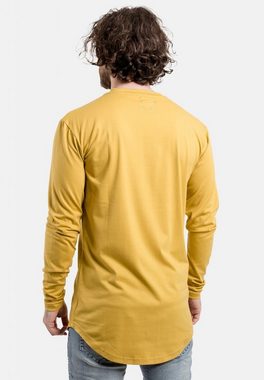Blackskies T-Shirt Round Long Sleeve Longline T-Shirt Mustard Medium