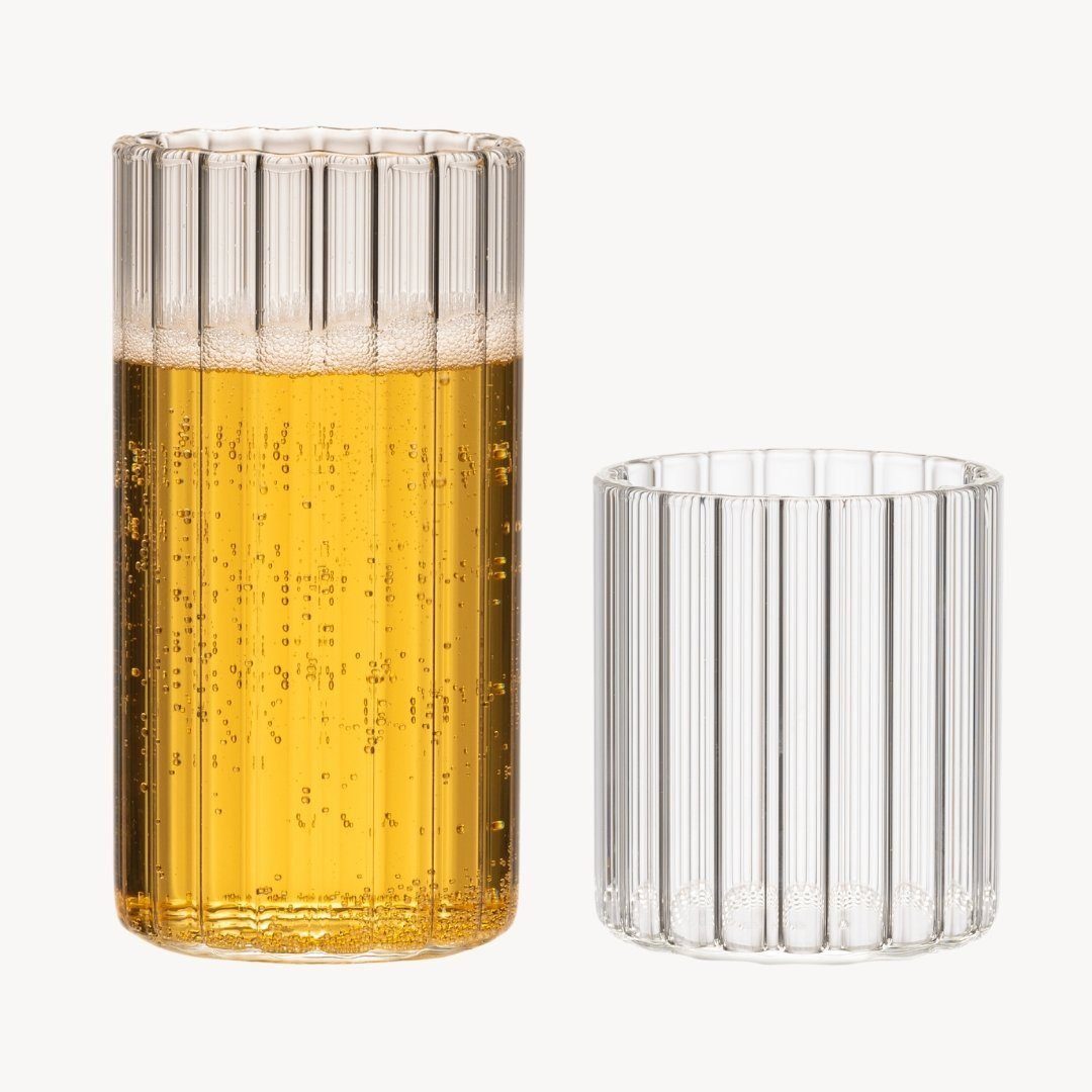 Zoha Glas Stripe Riffel Glas, Glas, Hitzebeständig - verschiedene Größen
