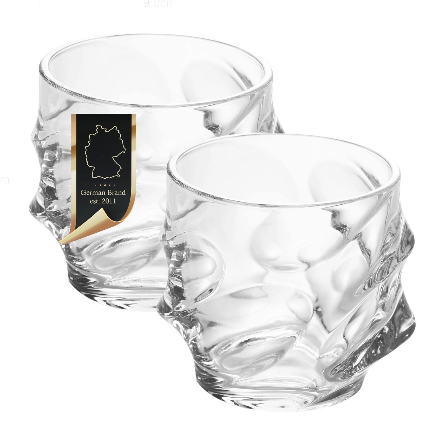 Intirilife Whiskyglas, 2-tlg., Glas, Old Fashioned Whiskey Glas
