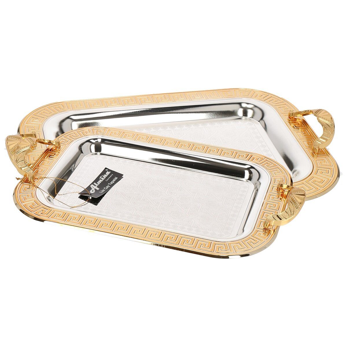 Almina Tablett 2er-Set Serviertabletts aus hochwertigem 18/10 Edelstahl