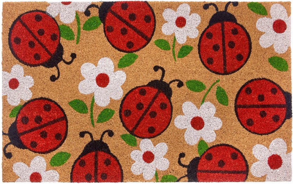 Fußmatte Lady Beetle, HANSE Home, rechteckig, Höhe: 15 mm, Kokos,  Schmutzfangmatte, Outdoor, Rutschfest, Innen, Kokosmatte, Flur