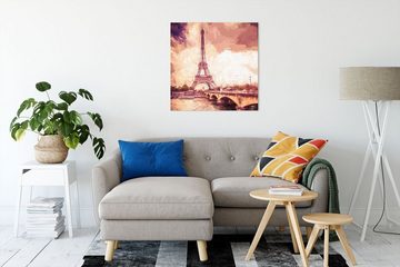 Pixxprint Leinwandbild Eiffelturm in Paris Kunst, Eiffelturm in Paris Kunst (1 St), Leinwandbild fertig bespannt, inkl. Zackenaufhänger