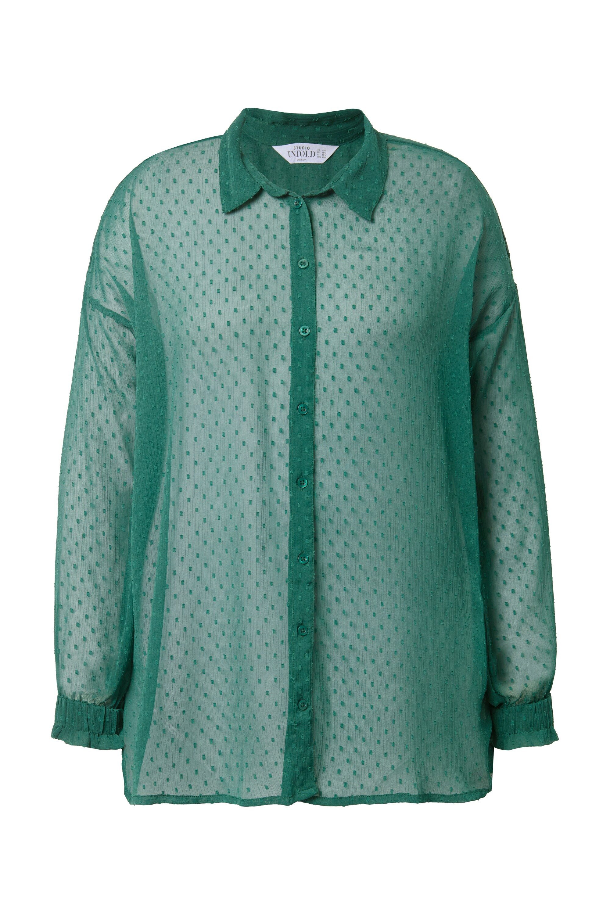 Studio Untold Hemdbluse Bluse oversized Chiffon mit Struktur Langarm günstig online kaufen