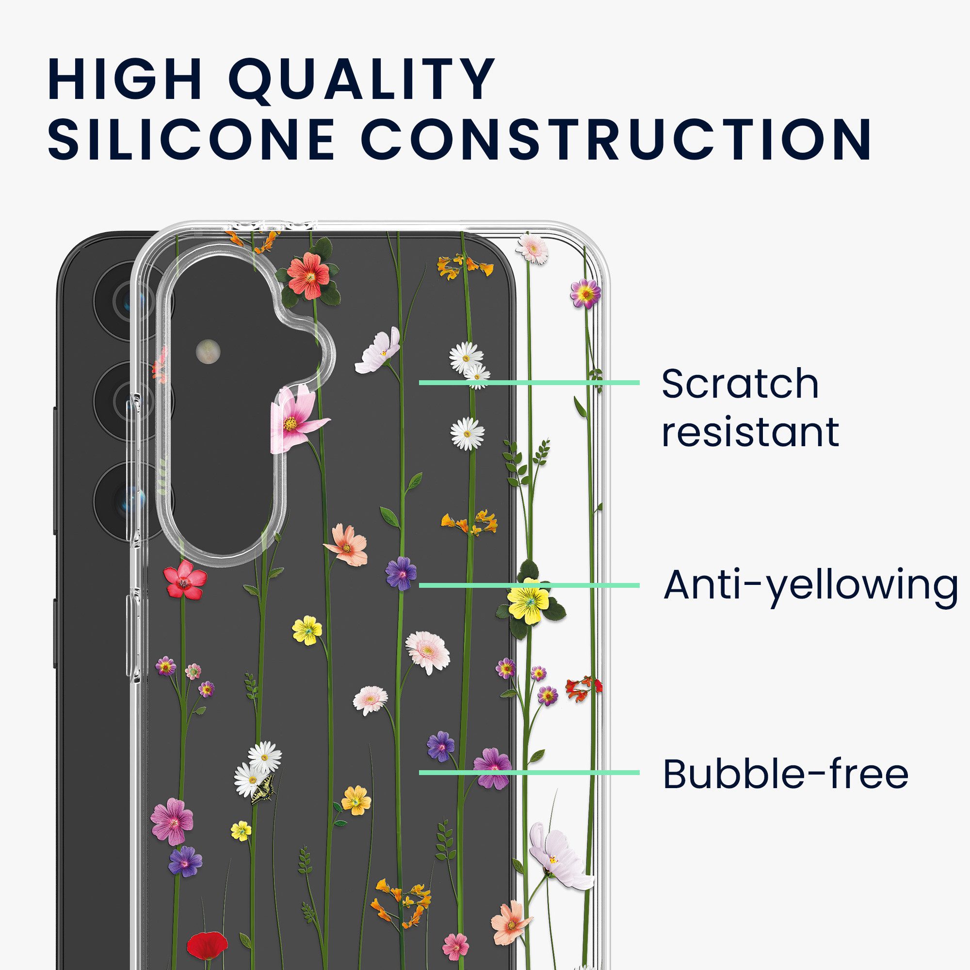 kwmobile Handytasche Case für Samsung Galaxy S24 FE (1-tlg), Hülle Silikon transparent - Silikonhülle