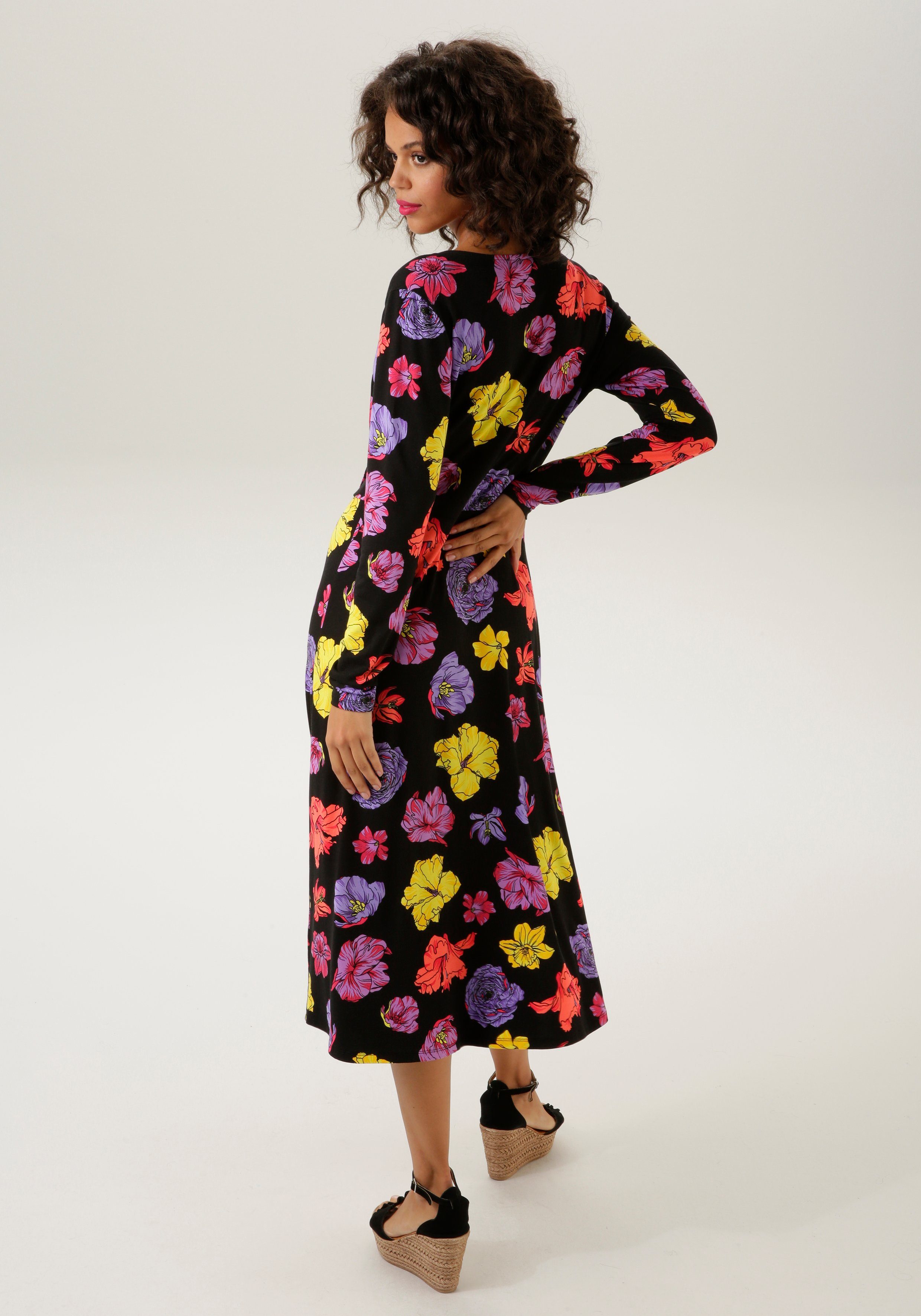 bedruckt farbenfrohen NEUE KOLLEKTION CASUAL Jerseykleid - mit Blüten Aniston