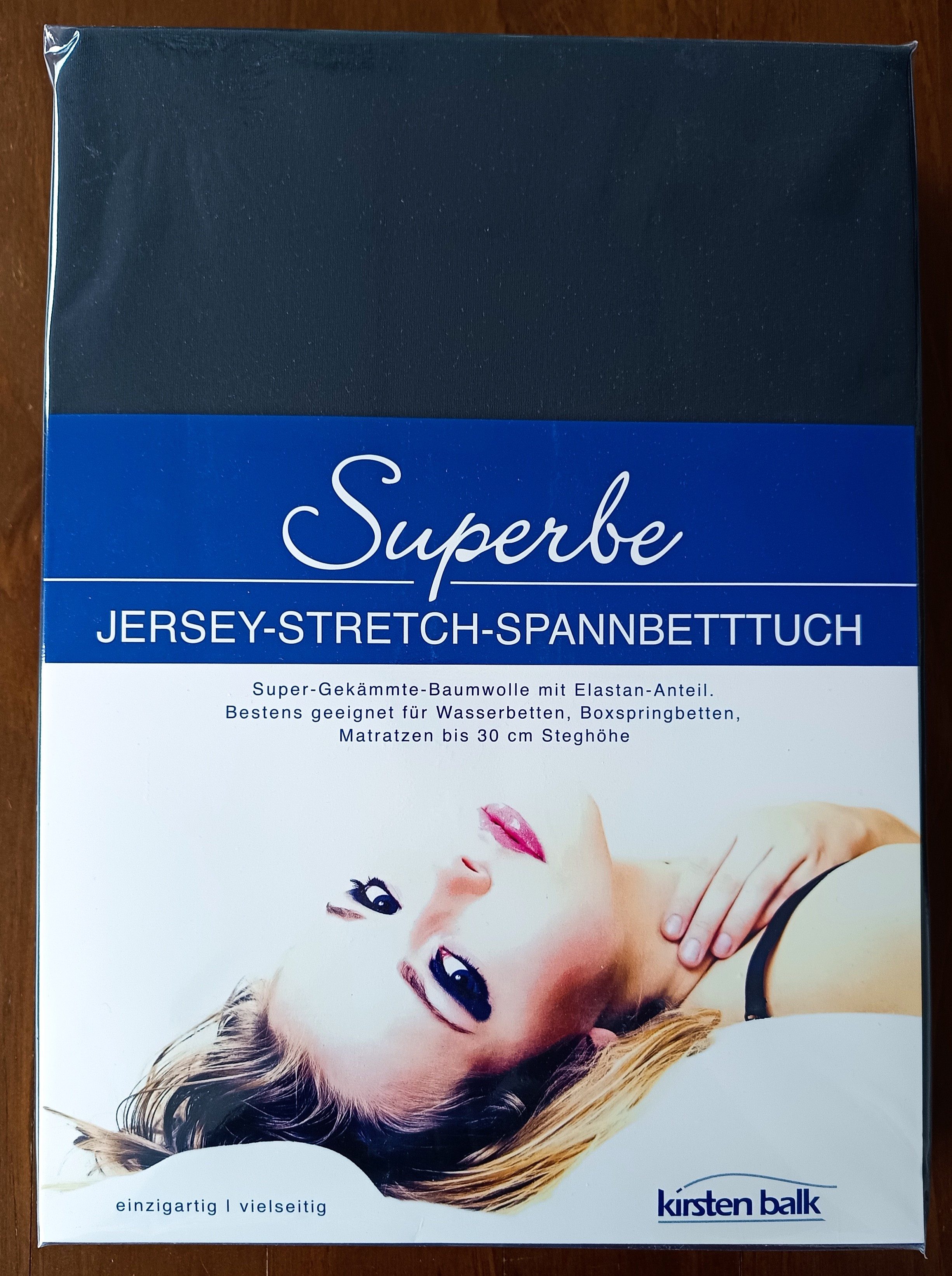 Kirsten Balk Matratze, Decken, Spannbetttuch Jersey-Stretch-Spannbetttuch ca. 180-200 x 200-220 cm, für Wasserbetten, Boxspringbetten, Matratzen bis 30cm Steghöhe