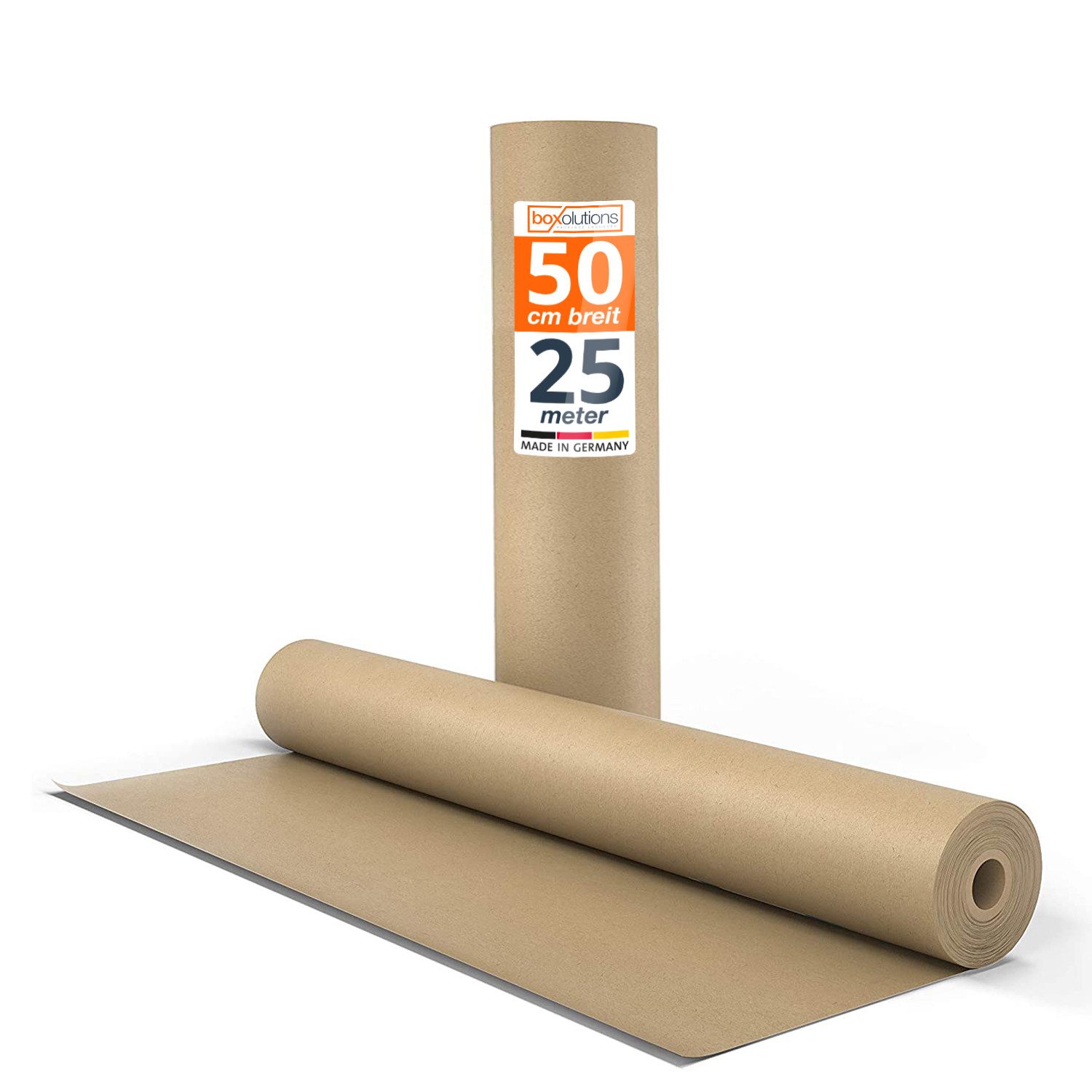 Boxolutions Packpapier Natürliches braunes Geschenkpapier 0,30 x 25m, 0,50 x 25m, 0,75m x 25m