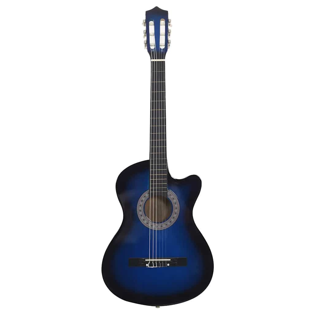 vidaXL Westerngitarre Westerngitarre Cutaway mit 6 Saiten Blau-Schattiert 38"