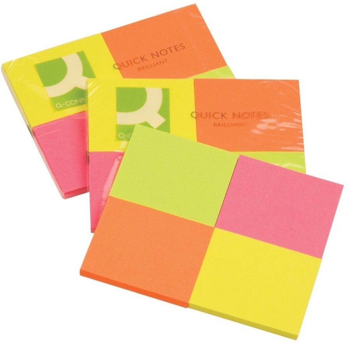 Connect Haftnotizblock Haftnotizen 40x50mm intensiv sortiert VE=4x50 Blatt