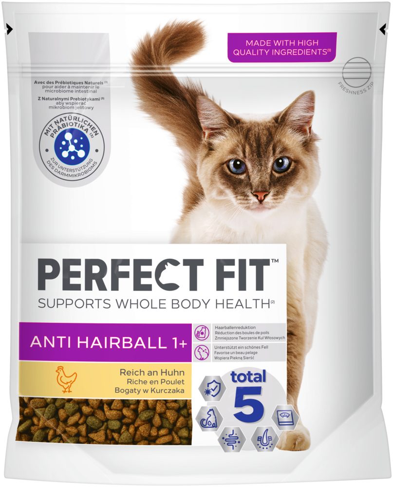 Perfect Fit PERFECT FIT™ Katze Beutel Anti-Hairball mit Huhn 750g, Trockenfutter für: Katze