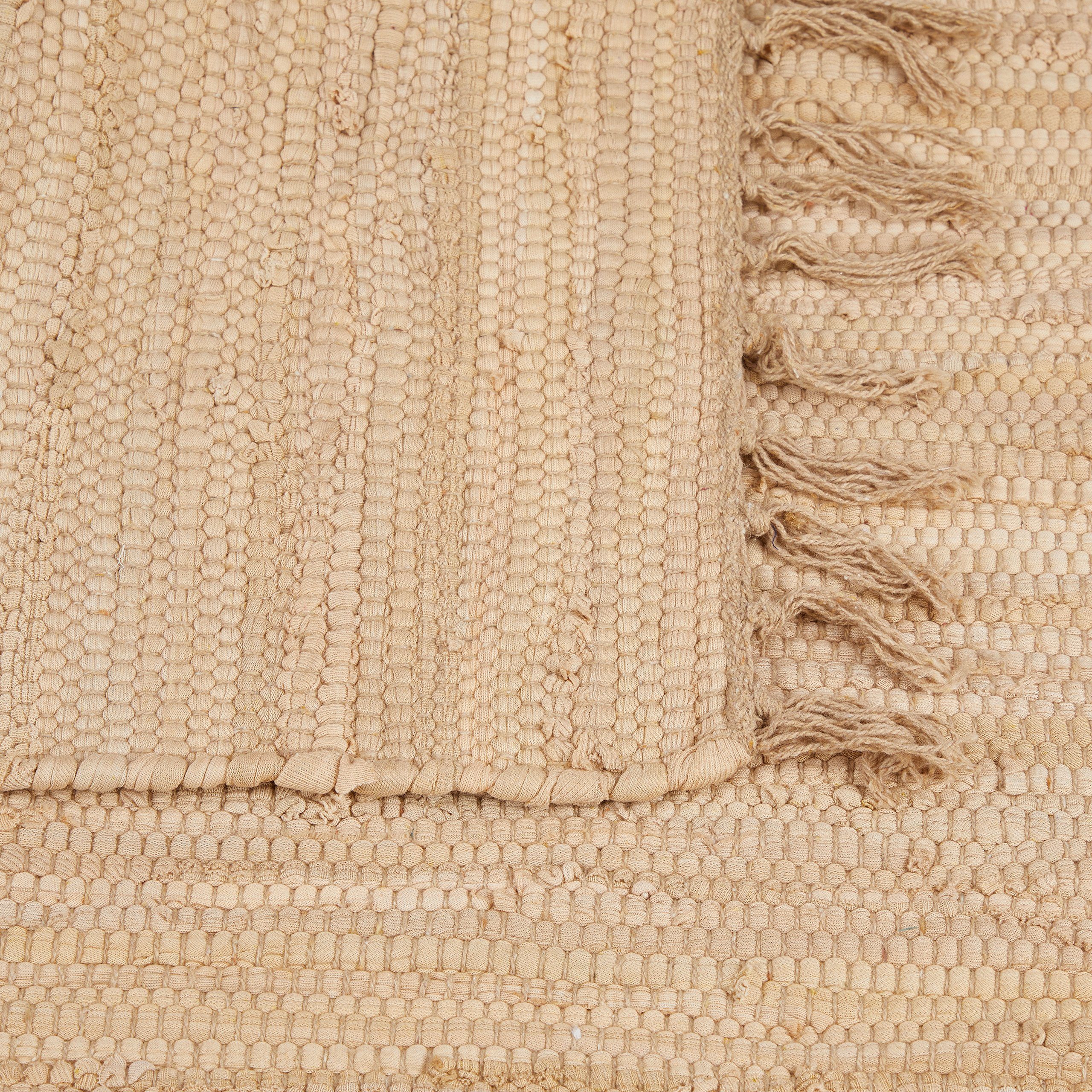 Teppich Beiger Flickenteppich 120x180cm Höhe: aus relaxdays, 10 Baumwolle, mm