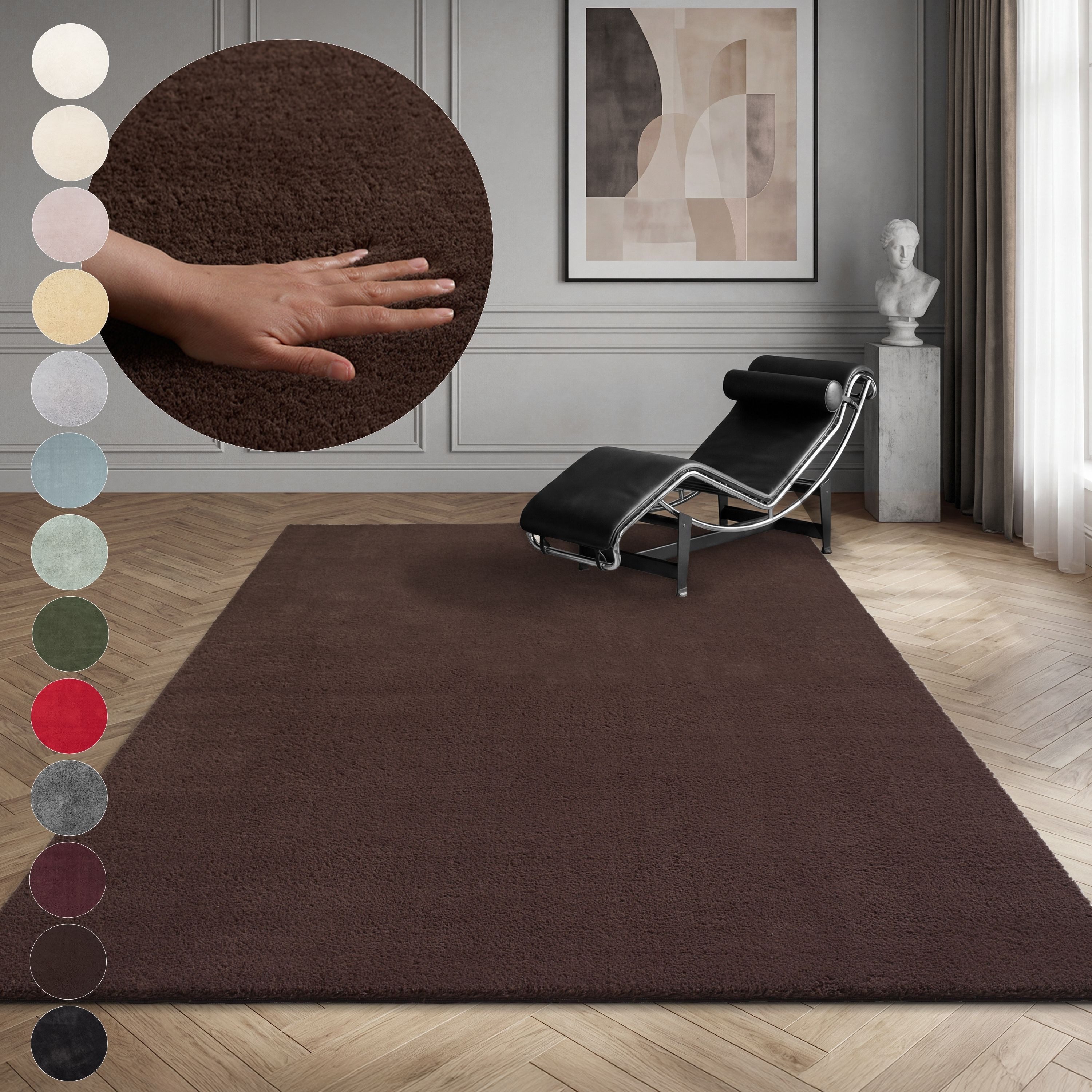 OTTO home Teppich Arabell, Kunstfellteppich, Felloptik, waschbar, rechteckig, Höhe: 16 mm, flauschig, kuschelig, Anti-Rutsch-Unterseite, Wohnzimmer, Schlafzimmer