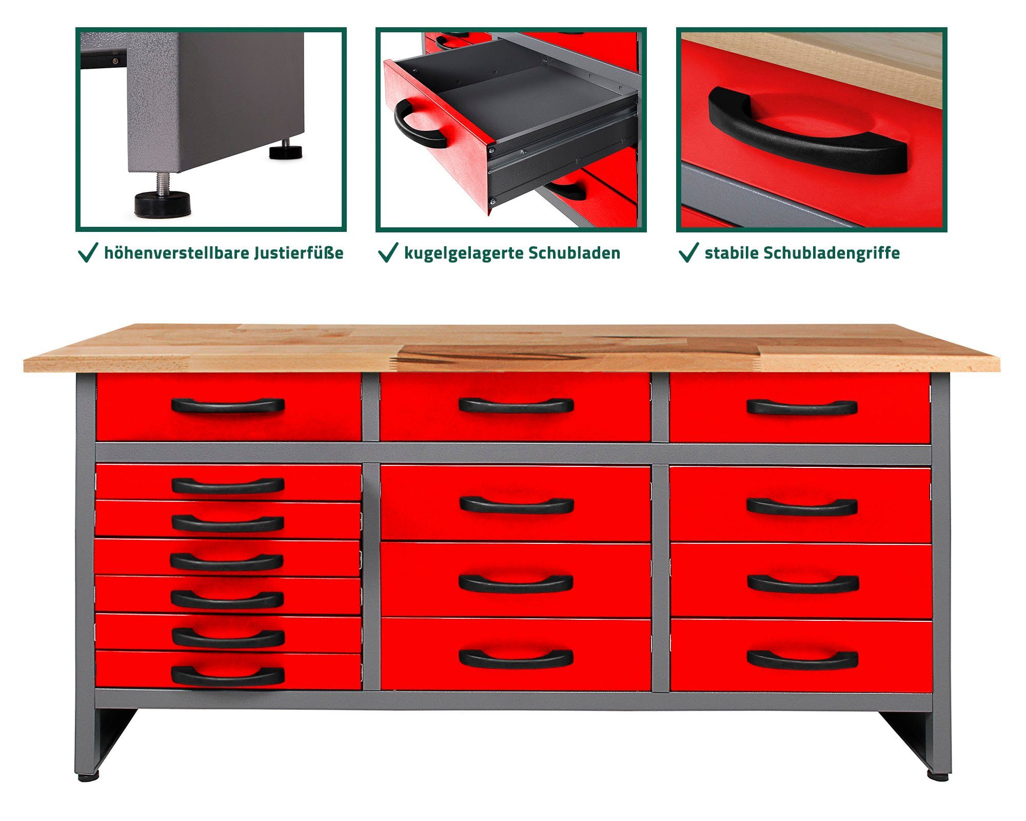 Komm und hab Spaß ONDIS24 Werkbank Konny, (Set) rot