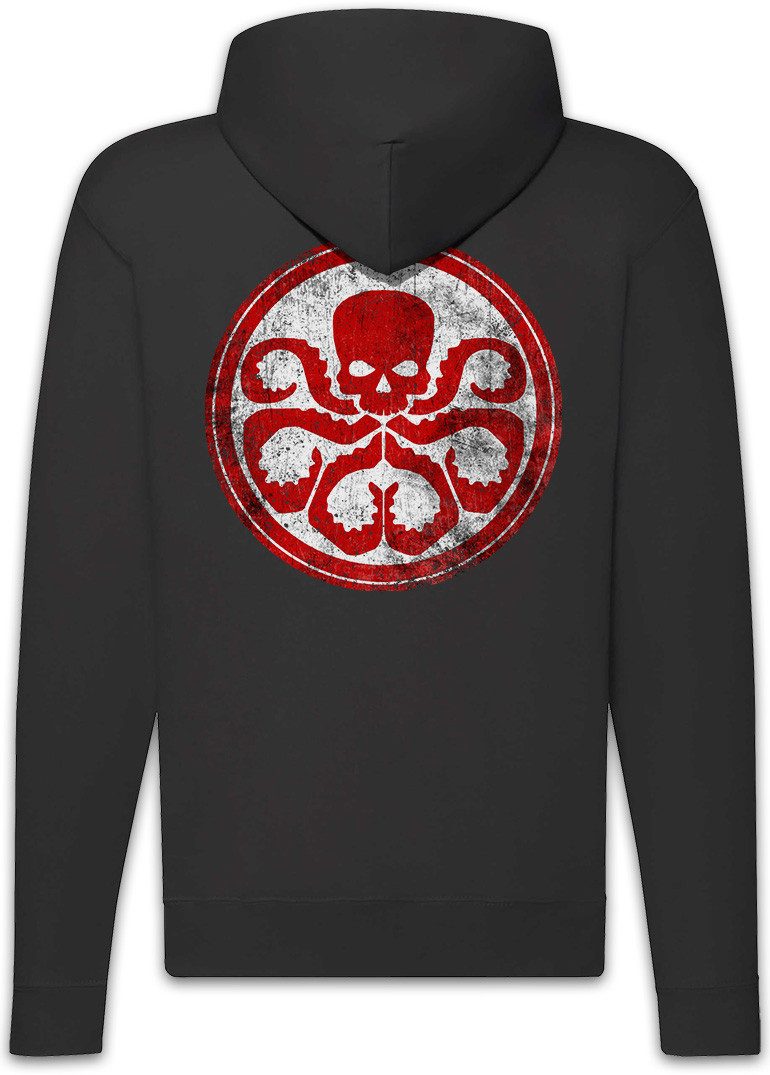 Urban Backwoods Sweatjacke Hydra Vintage Logo II Zipper Hoodie Nick Red Agent Shield Skull Fury (1-tlg) Sign Movie Punisher Symbol