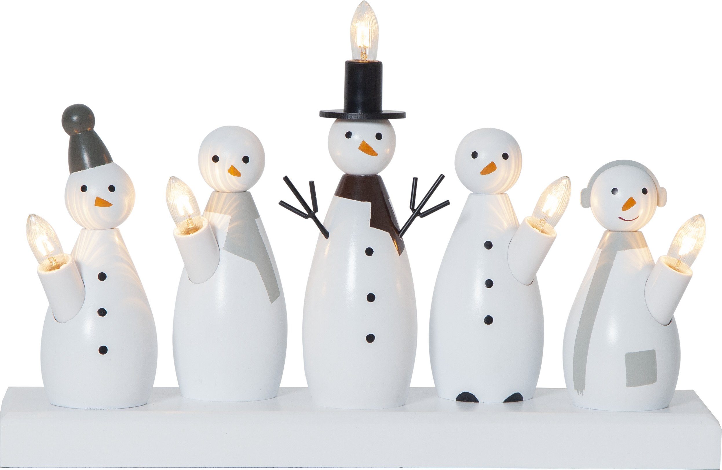 STAR TRADING LED Dekolicht Dekoleuchte Snowman, Holz, weiß, Dekoleuchte Snowman, Holz, weiß