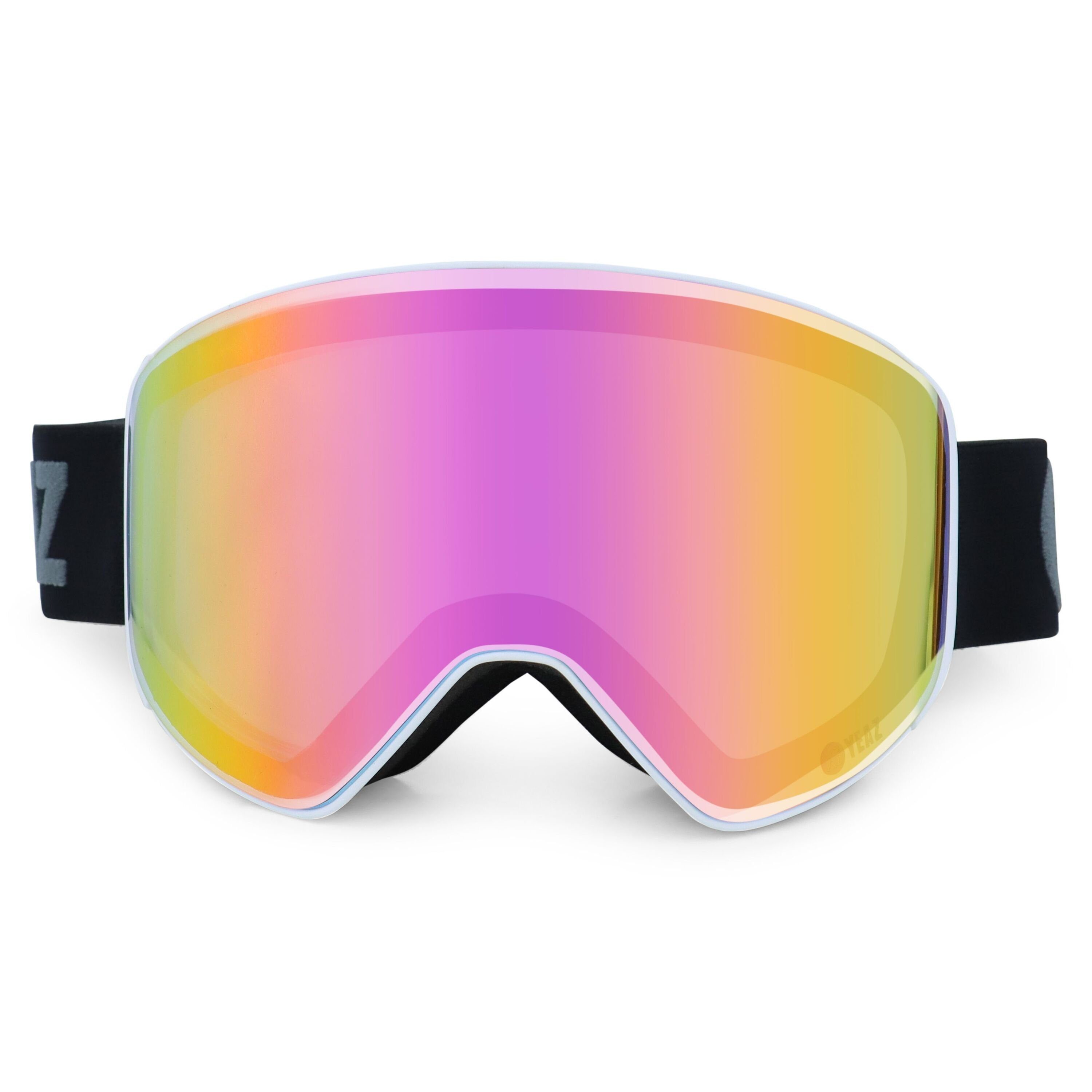 YEAZ Skibrille APEX Magnet-Ski-Snowboardbrille pink, Premium-Ski- und Snowboardbrille für Erwachsene und Jugendliche