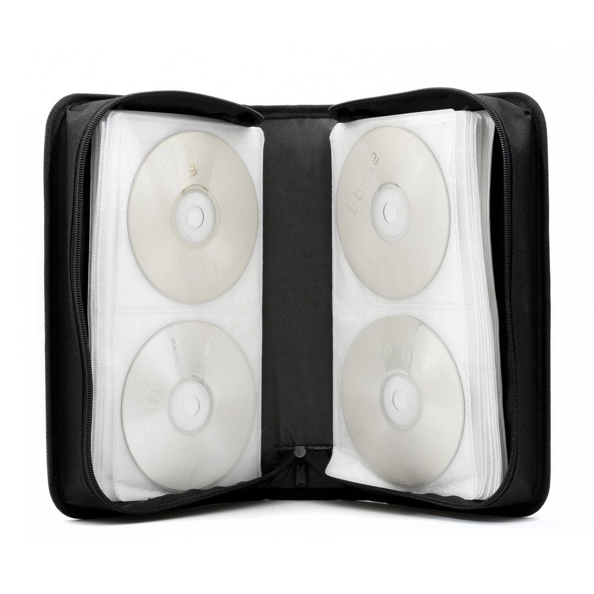 Goods+Gadgets DVD-Hülle CD-Wallet/Mappe & DVD-Tasche, Disc-Organizer Wallt aus robusten Nylon und Seiten aus Stoff