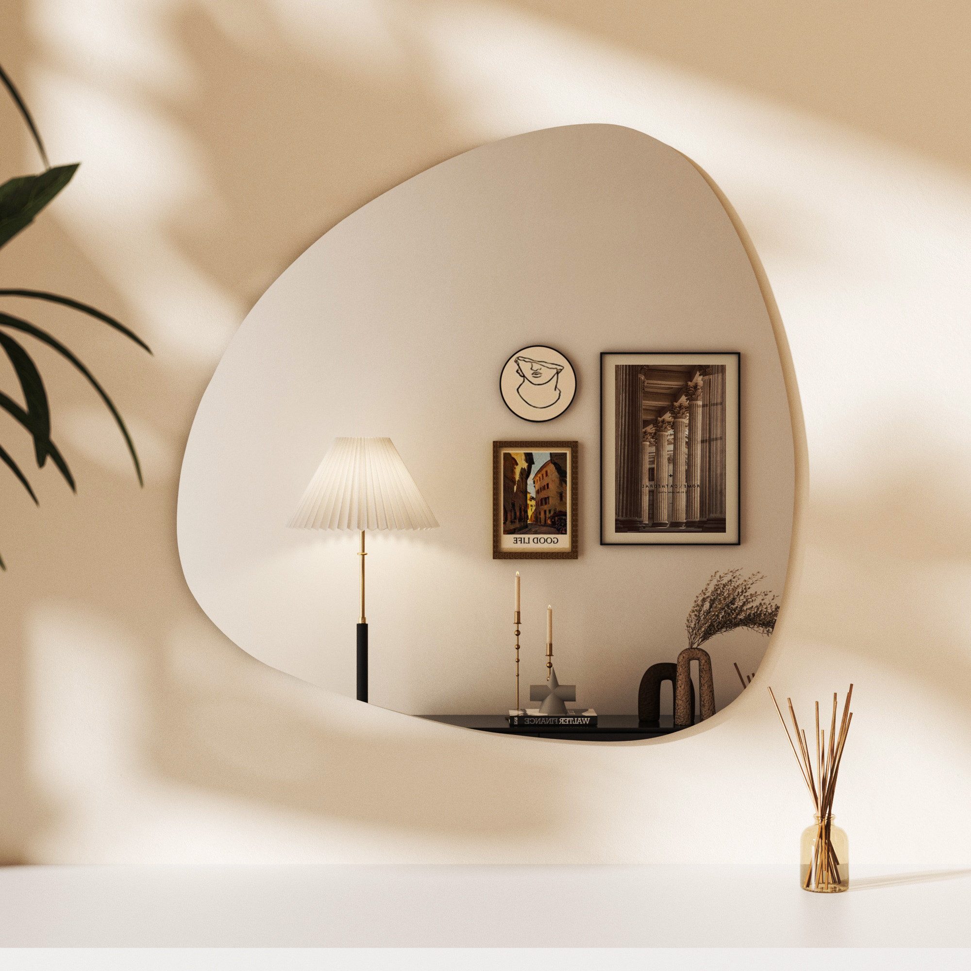 Hopibath Dekospiegel Wandspiegel Asymmetrisch Spiegel Schminkspiegel Wand ( günstig online kaufen