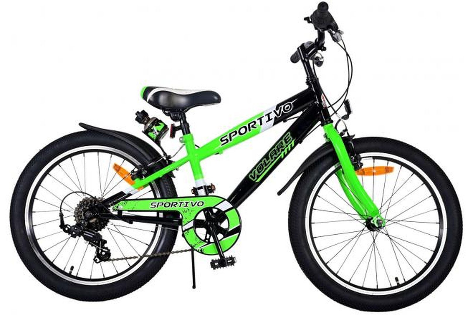 Volare Kinderfahrrad Sportivo - Jungen - 20 Zoll - 7 Gänge - bis 115 kg, 7 Gang, 85% zusammengebaut, Luftbereifung, 6 - 8 Jahre Grün