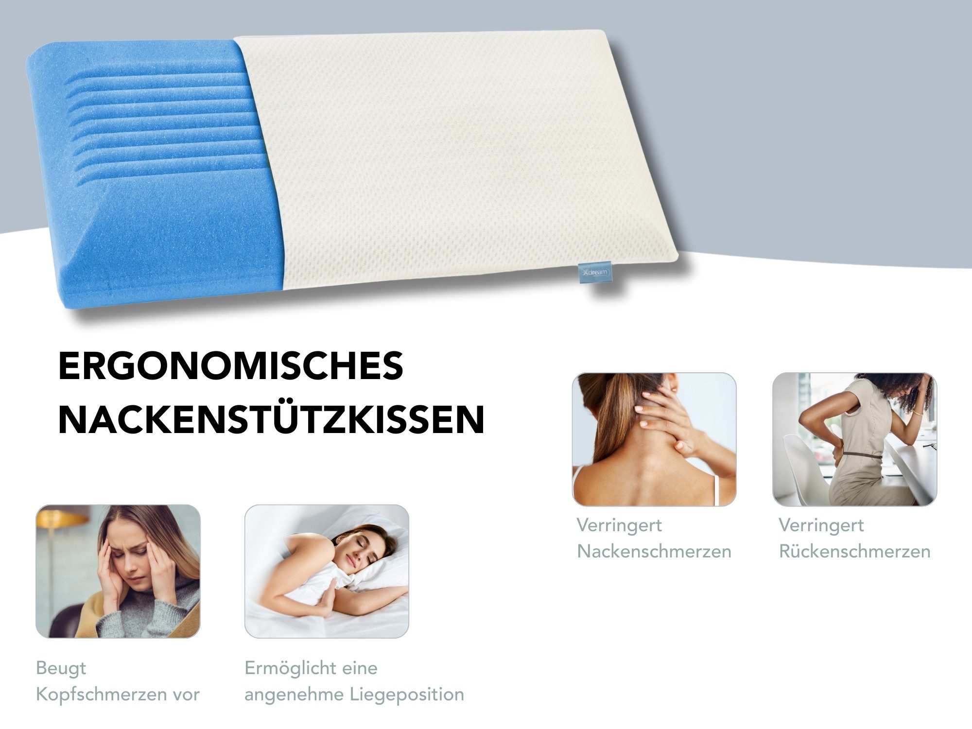 XDREAM Nackenstützkissen Memory Foam Kissen, Füllung: günstig online kaufen