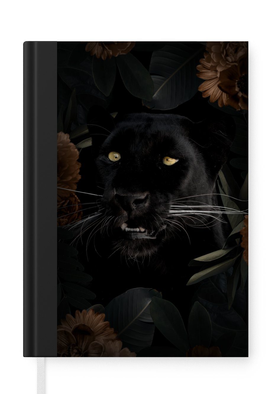 Notizbuch Panther - Tiere - Blumen