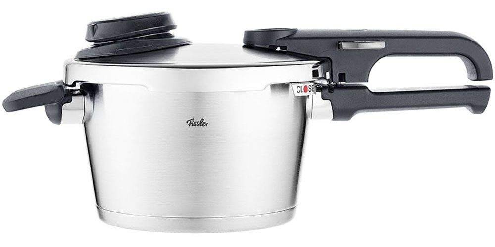 Fissler Schnellkochtopf Vitavit® Premium Edelstahl Dampfkochtopf mit Einsatz Induktion, Edelstahl 18/10 (3-tlg), Verriegelungsanzeige, Einstellbares Abdampfen,  – Bild 3 von 5