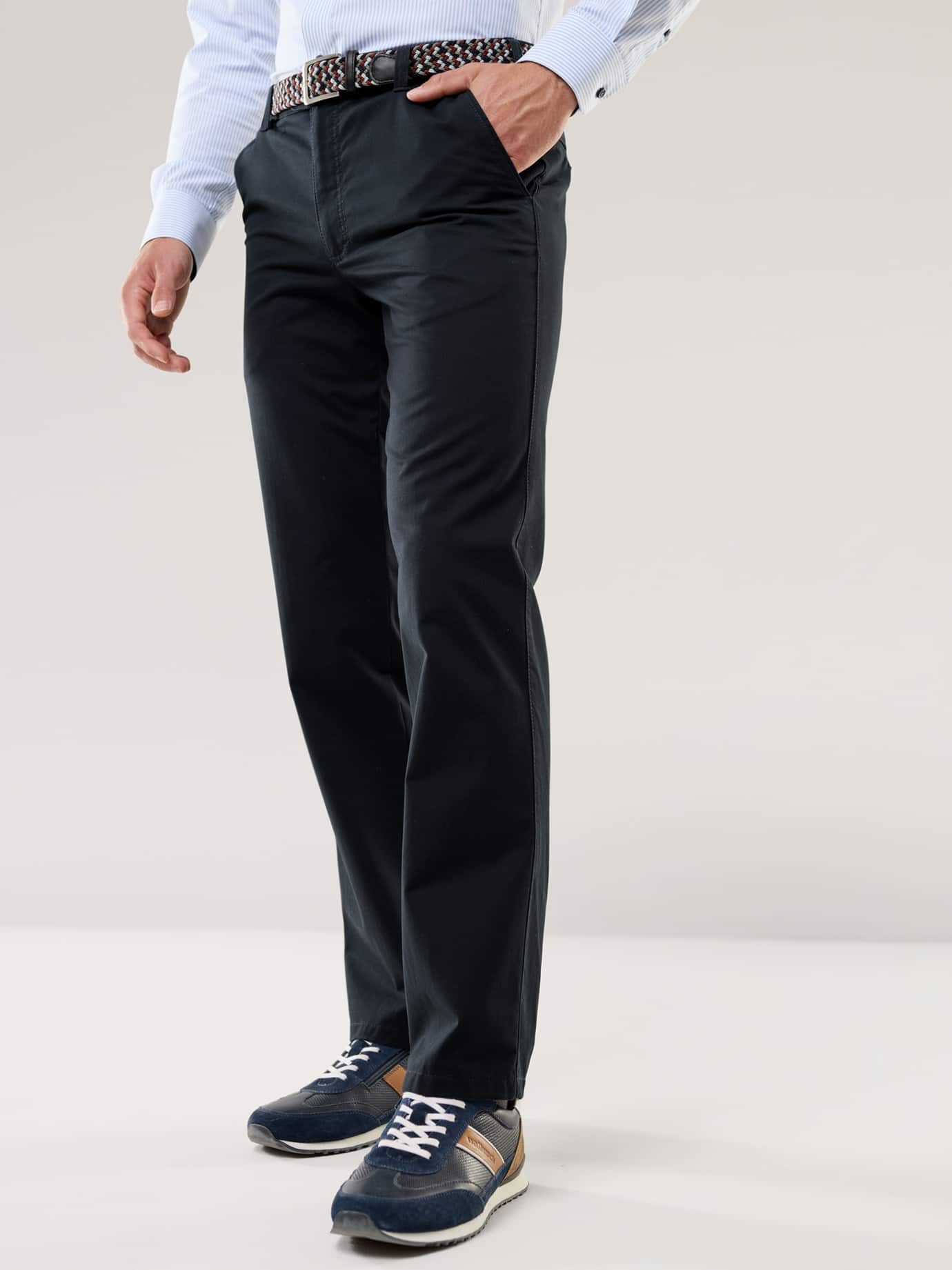 Walbusch Chinohose Herren Extraglatt-Stretchbund-Chino Regular Fit bügelfrei, bügelfrei, Kurzgröße