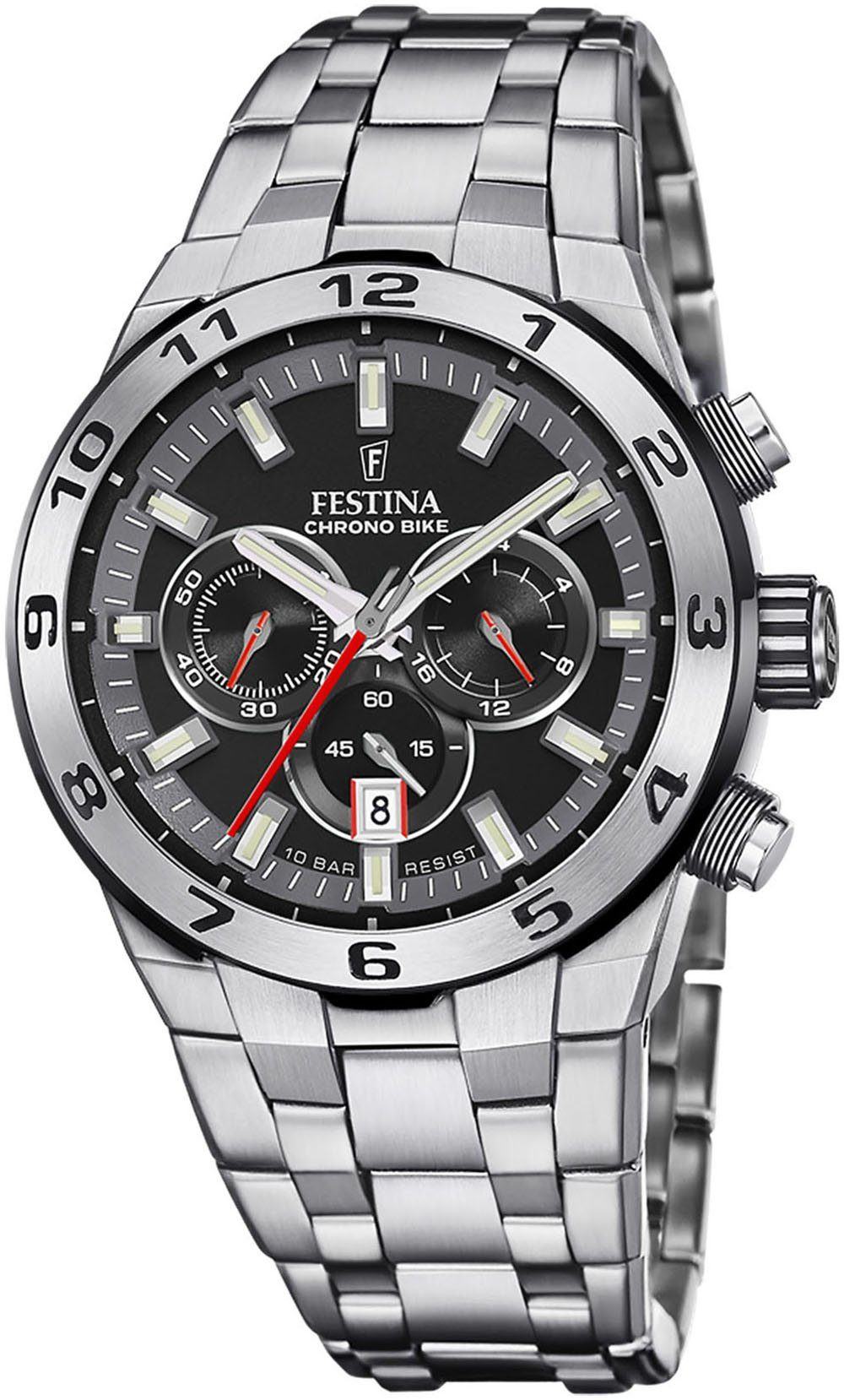 Festina Chronograph Chrono Bike 2024, Armbanduhr, Quarzuhr, Herrenuhr, Stoppfunktion