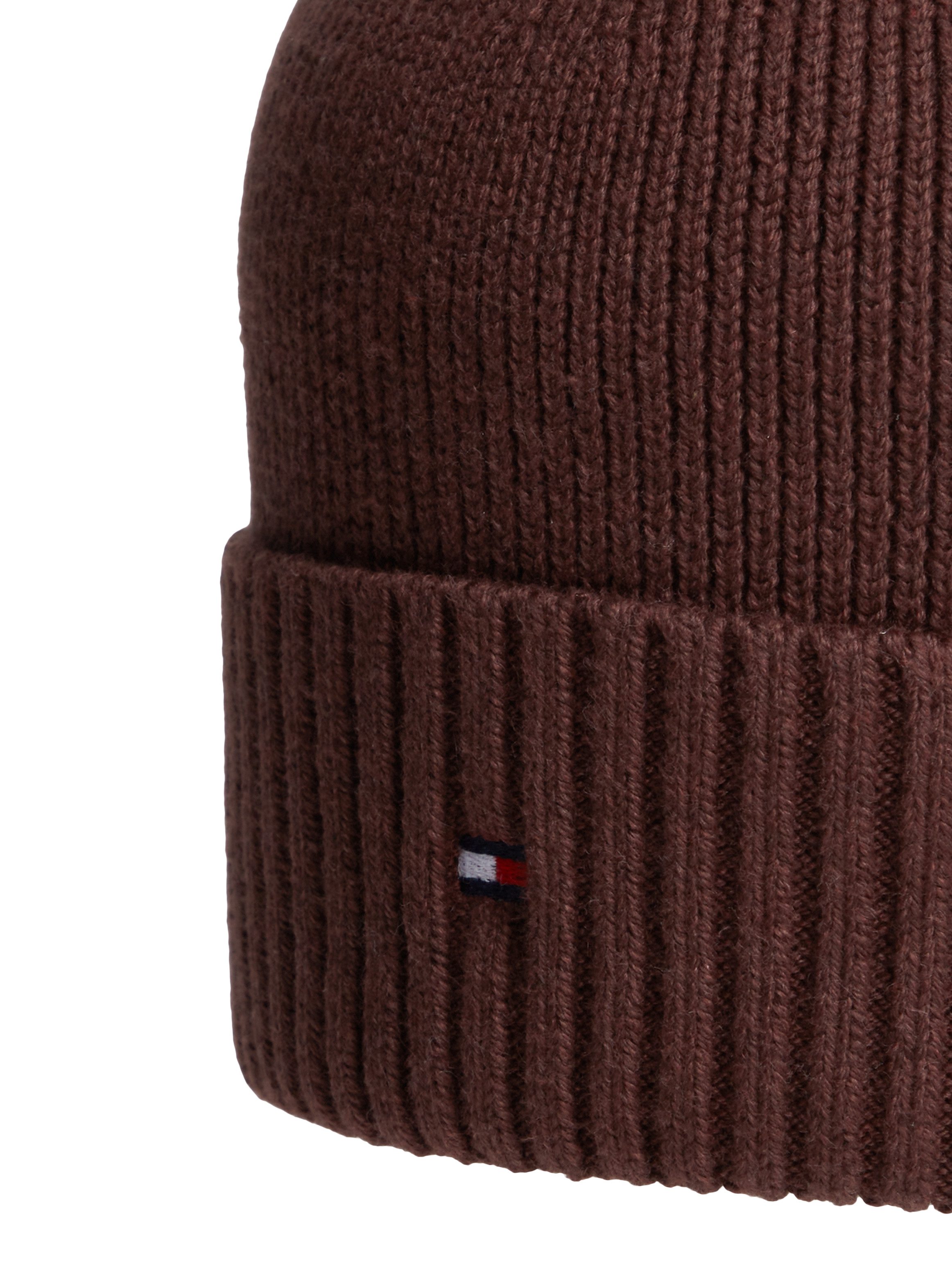 Tommy Hilfiger Strickmütze TH FLAG PIMA COTTON BEANIE Beanie mit Logostickerei, mit Kaschmiranteil Unisex – Bild 4 von 4