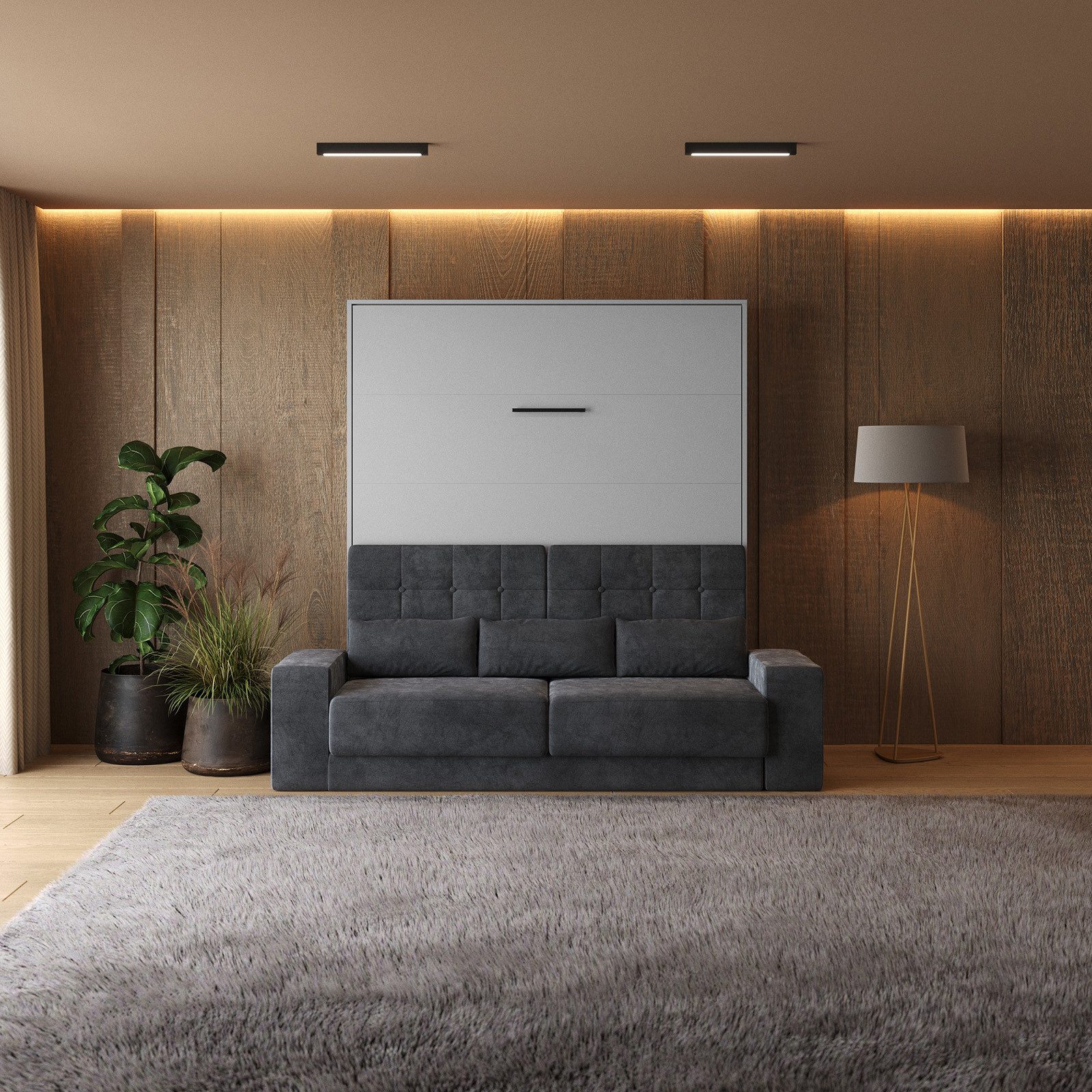 SMARTBett Schrankbett Schrankbett + SOFA Anthrazit günstig online kaufen