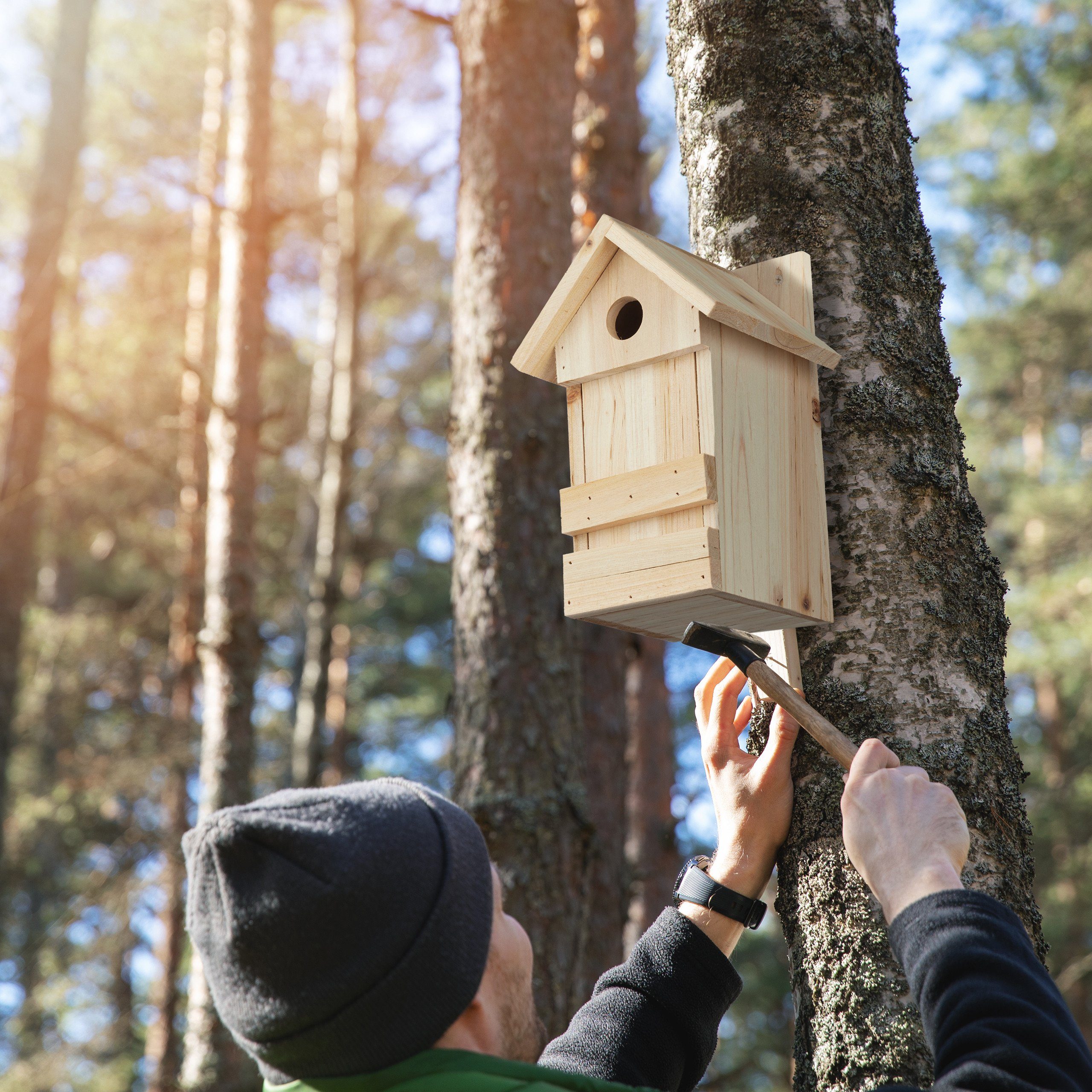 relaxdays Nistkasten aus Holz mit Spitzdach