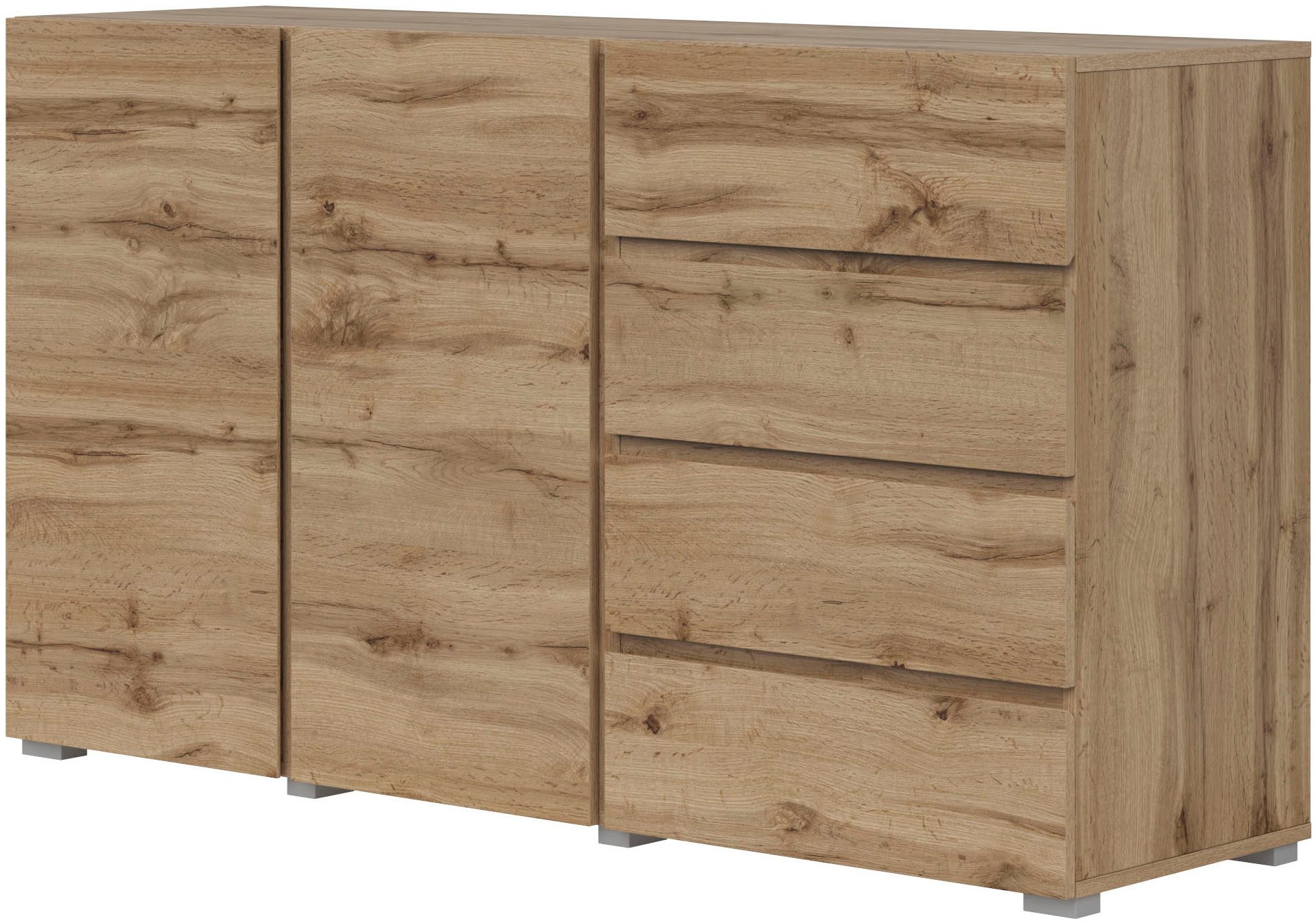 INOSIGN Sideboard Metric,Breite 138 cm, grifflose Kommode 2 Türen/4 Schubkä günstig online kaufen