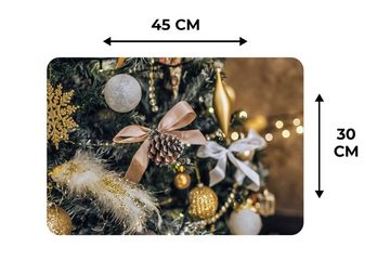 Platzset, Eine Nahaufnahme von Weihnachtsbaumschmuck, MuchoWow, (6-St), Platzset, Platzdecken, Platzmatte, Tischmatten, Schmutzabweisend