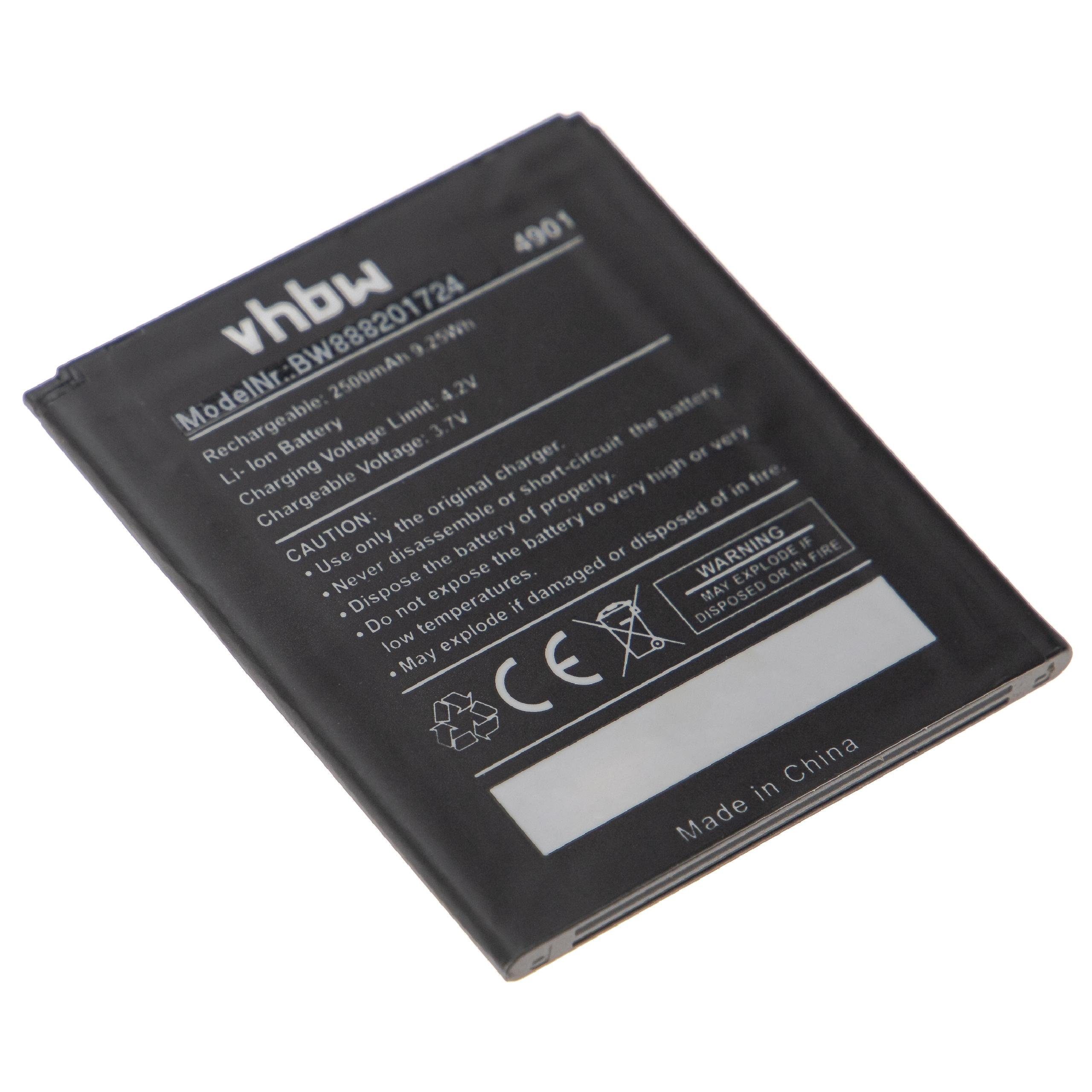 vhbw Ersatz für Wiko 4901 für Smartphone-Akku Li-Polymer 2500 mAh (3,7 V)