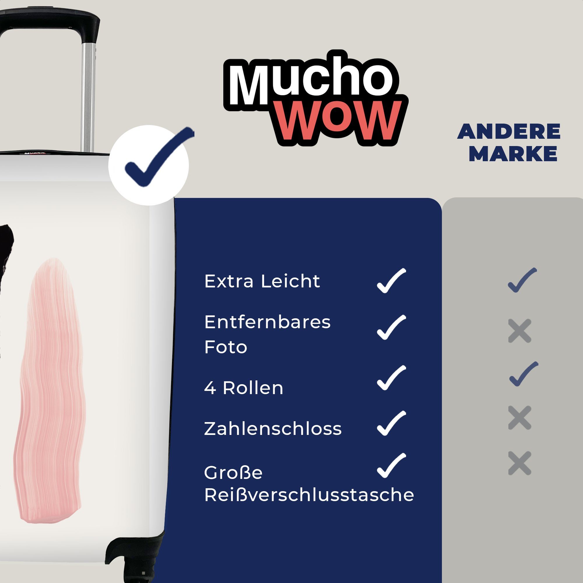 MuchoWow Handgepäckkoffer - für Rollen, Gestaltung, Ferien, rollen, Reisekoffer 4 - mit Farbe Trolley, Pastell Handgepäck Reisetasche