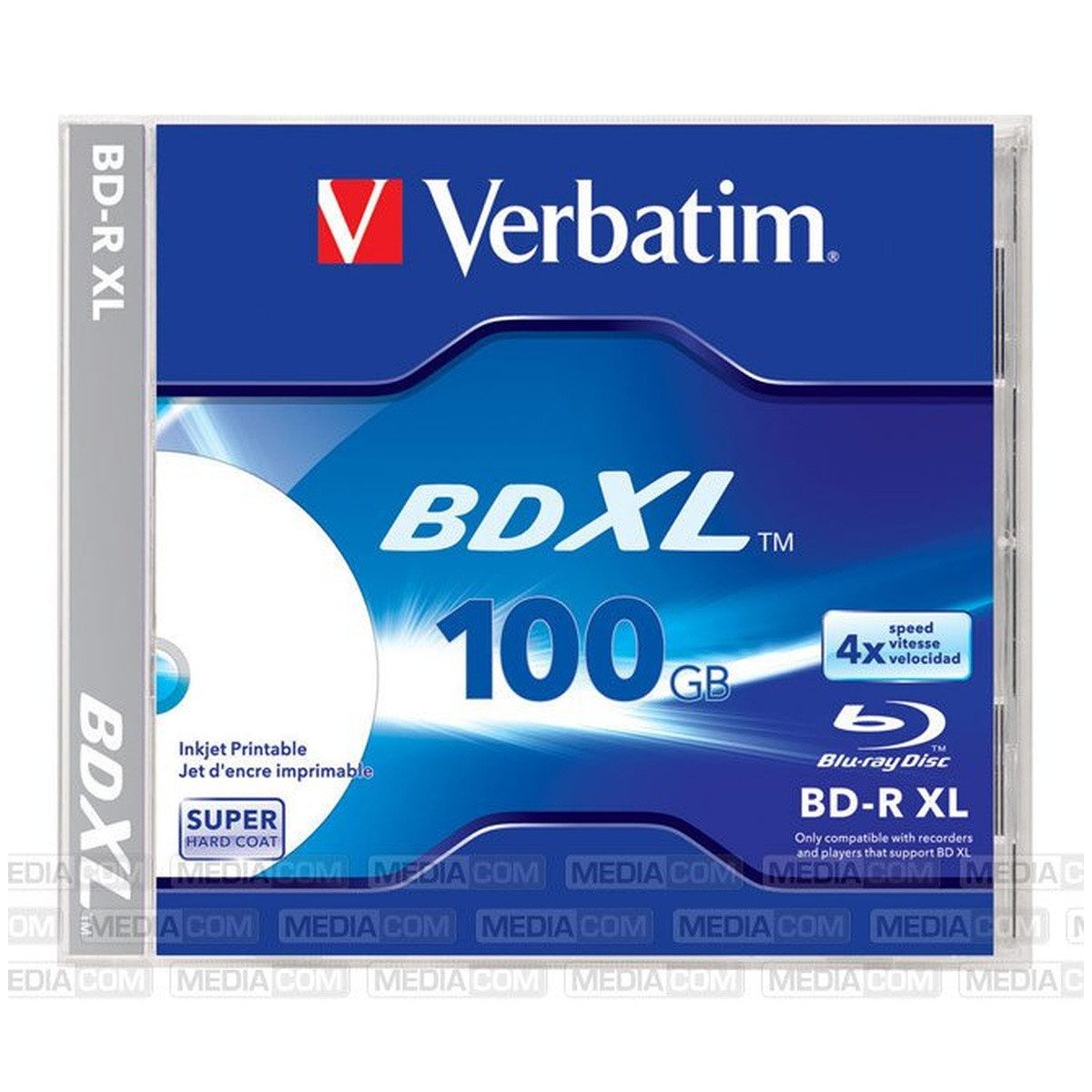 Verbatim Blu-ray-Rohling Verbatim BD-R XL 100GB 2-4x Jewelcase 1er Inkjet